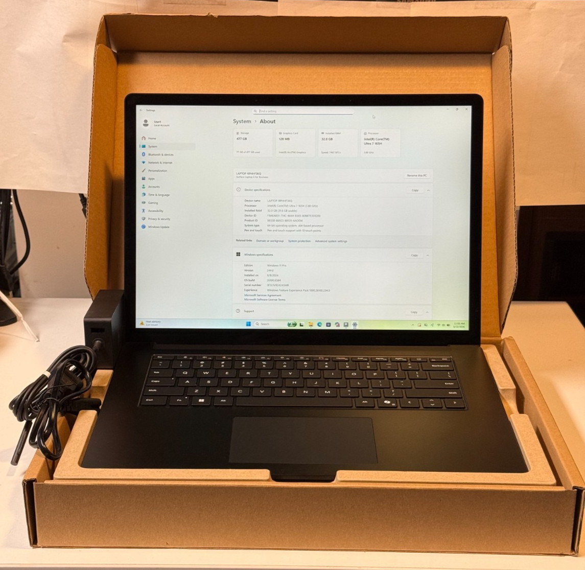 NEW SEALED MS Surface Laptop 6 15″ S1 Ultra i7 165H -32GB RAM- 512GB SSD-W11 PRO