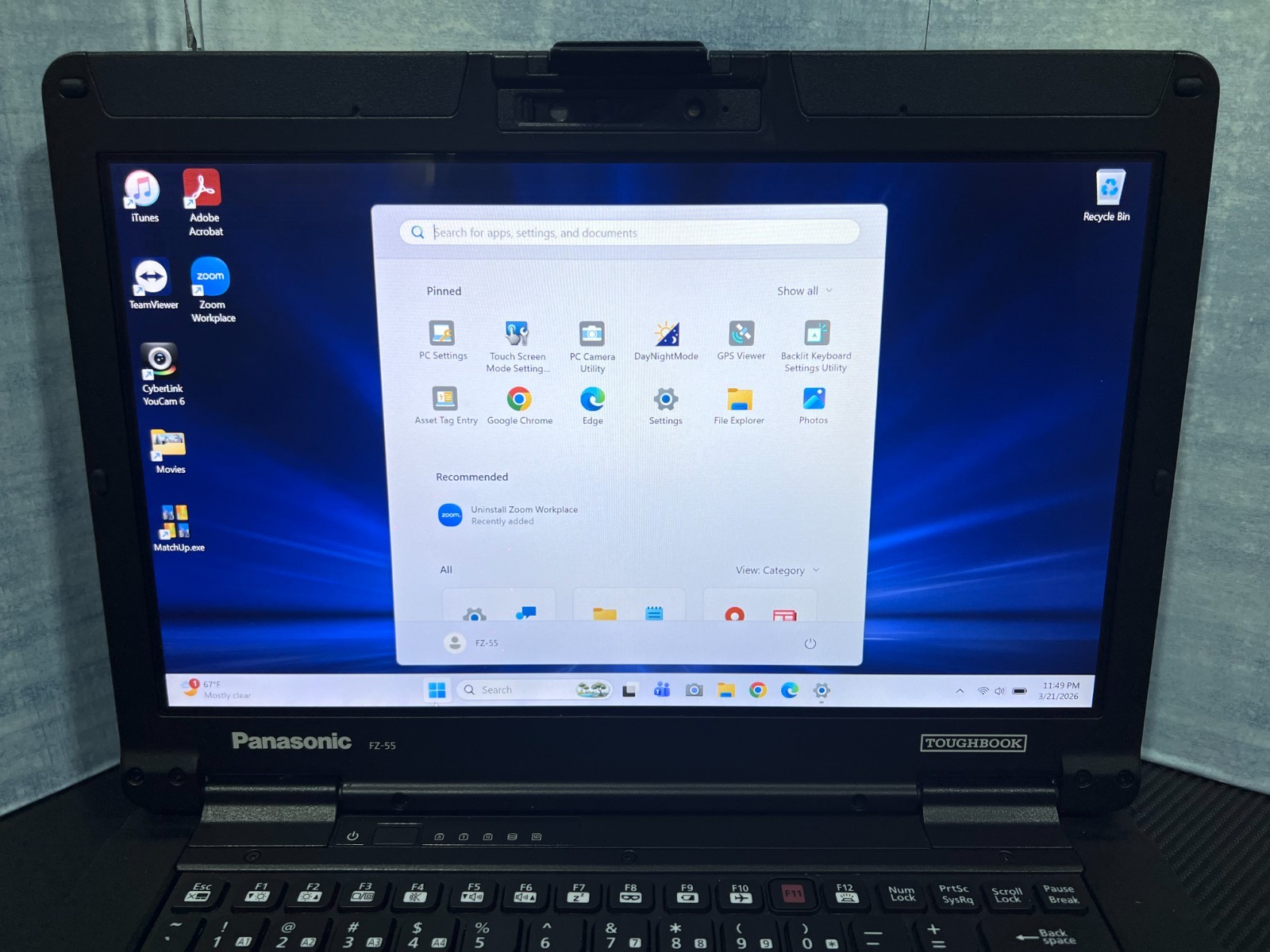FZ-55CA60CVM, Intel core i7-8665U,512GB SSD,16GB Mem,HDMI, 4G LTE, GPS, 2 Batter