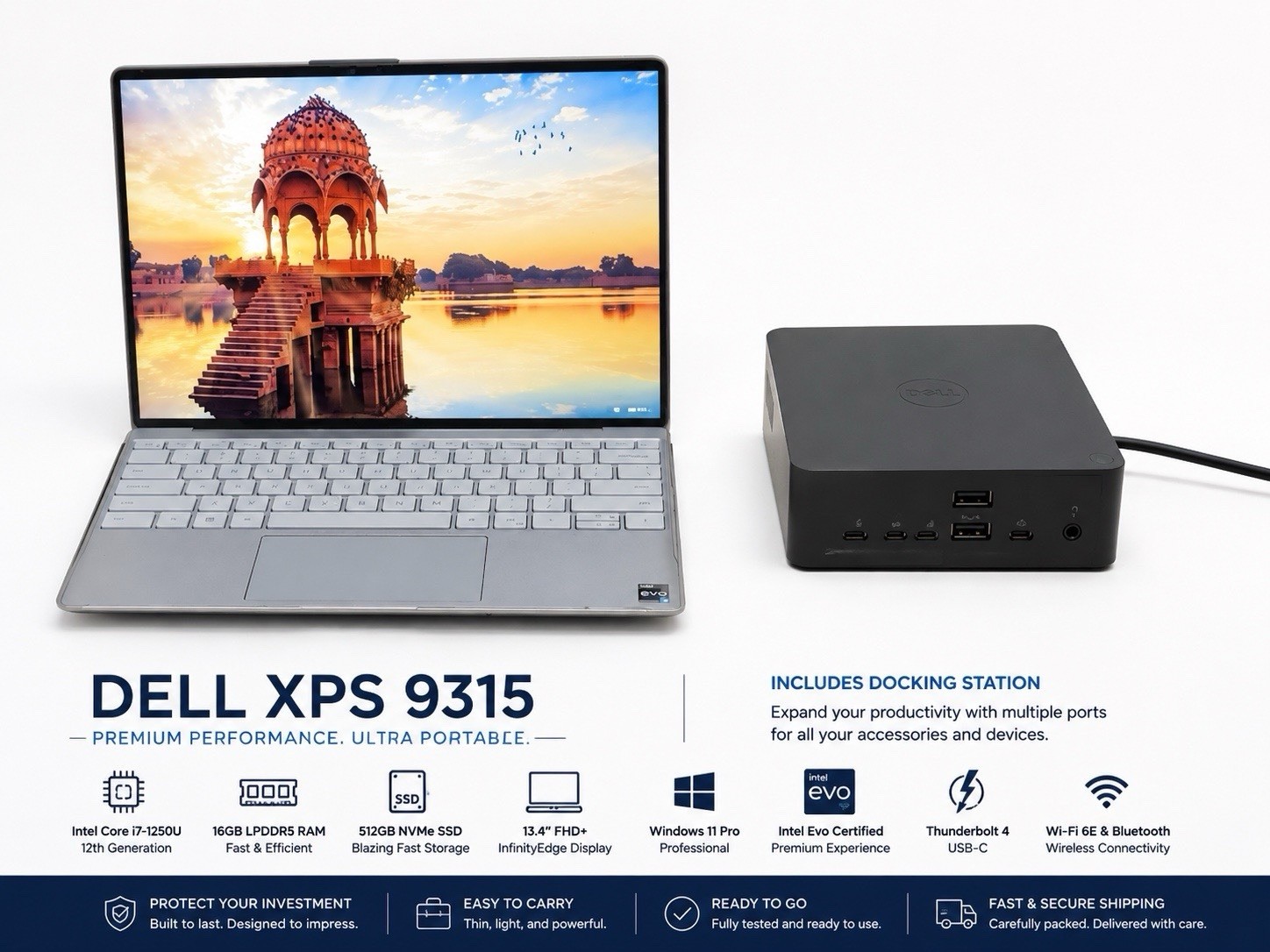 Dell XPS 9315 13.4” i7-1250U 16GB RAM 512GB SSD Win11 Pro Intel Evo FHD