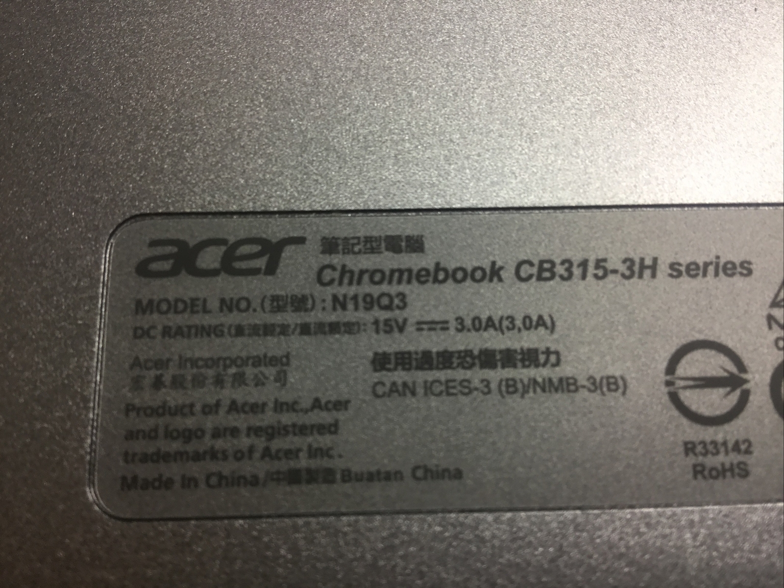 Acer Chromebook 315 15.6″ (32GB, Celeron N 1.1GHz, 4GB) CB315-3H-C2C3