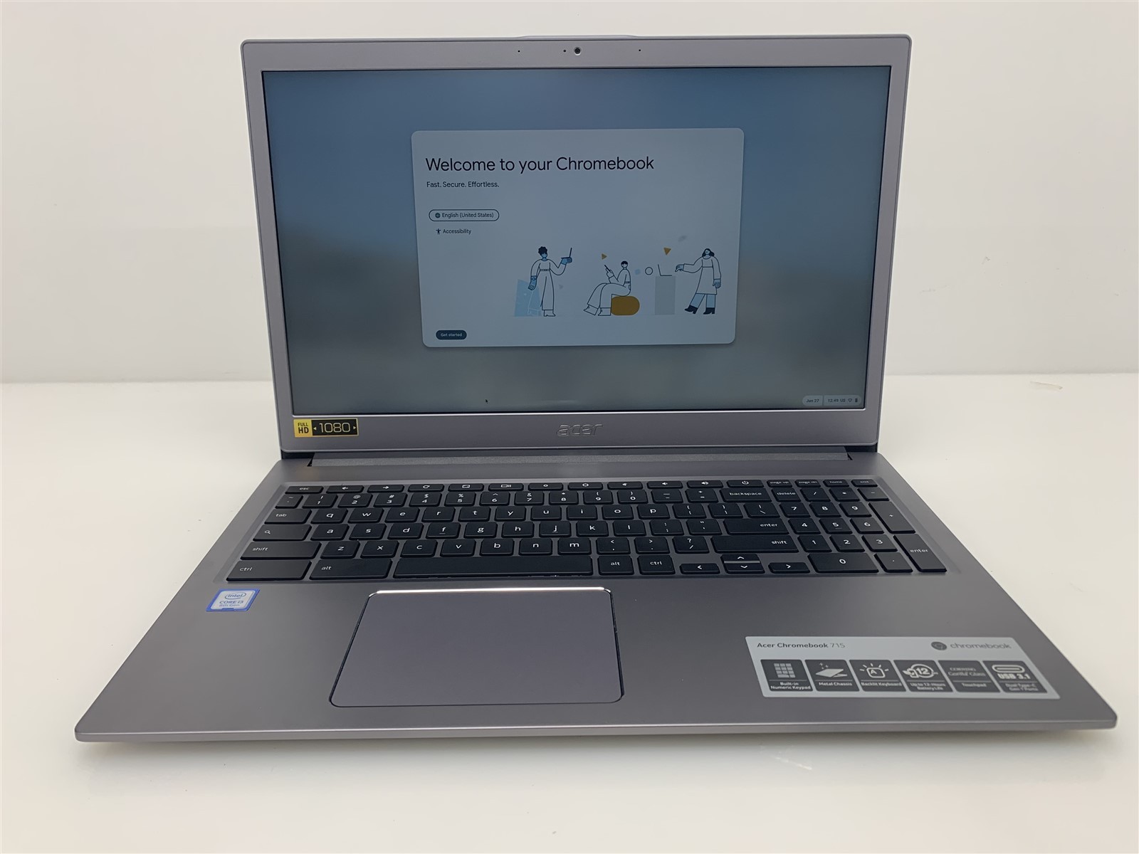 Acer Chromebook 715 Intel Core i3-8130U 4GB 2.20GHz 128GB eMMC Chrome OS 15.6″