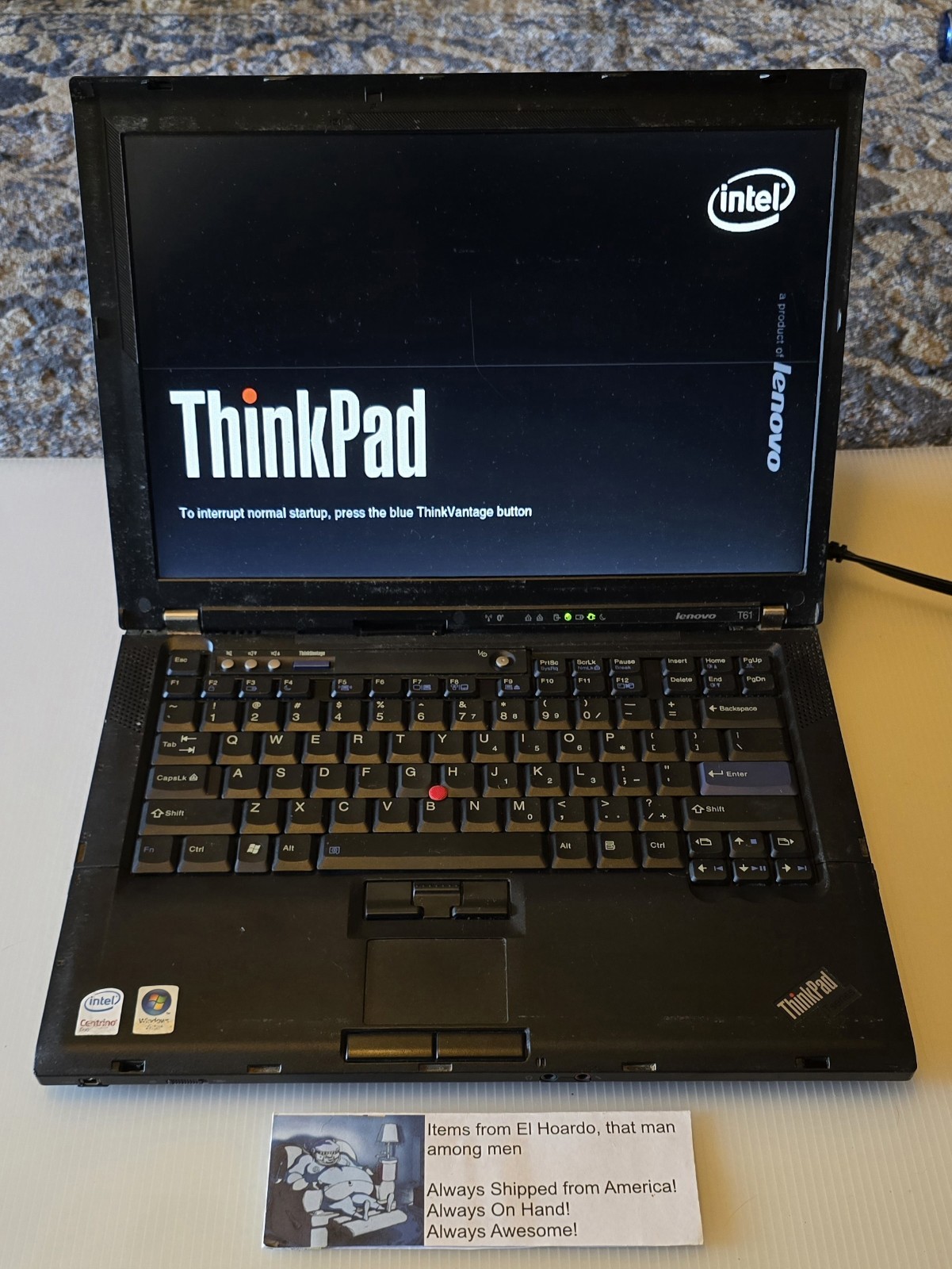 Lenovo ThinkPad T61 14″ Win XP Laptop 2.0 Ghz nVidia, 1440×900 2GB Ram 40GB HDD