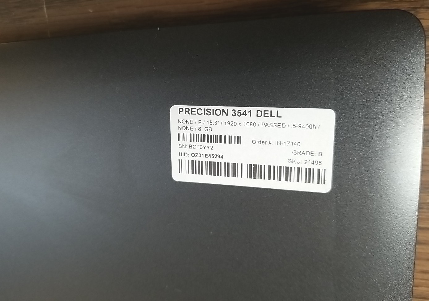 Dell Precision 3541 Laptop 15.6″ – Intel Core i5-9400H – 8 GB Ram- No SSD Read⬇️