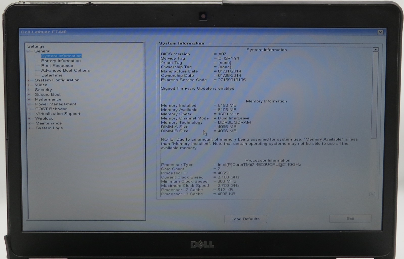 Dell Latitude E7440 | 14.0″ | i7-4600U @ 2.10GHz | 8GB DDR3 | No HDD/OS