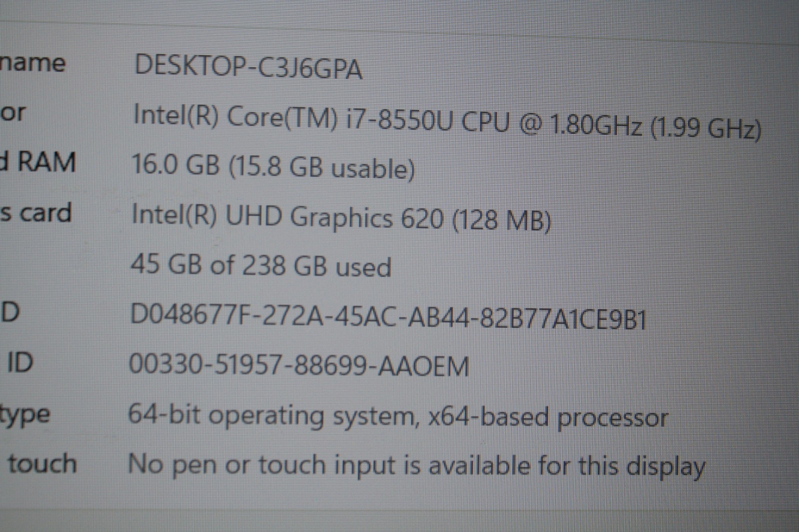 lot of 4 Lenovo ThinkPad T580 WIN 11 Core i7-8550U 1.80GHz 16GB RAM 256GB 15.6″