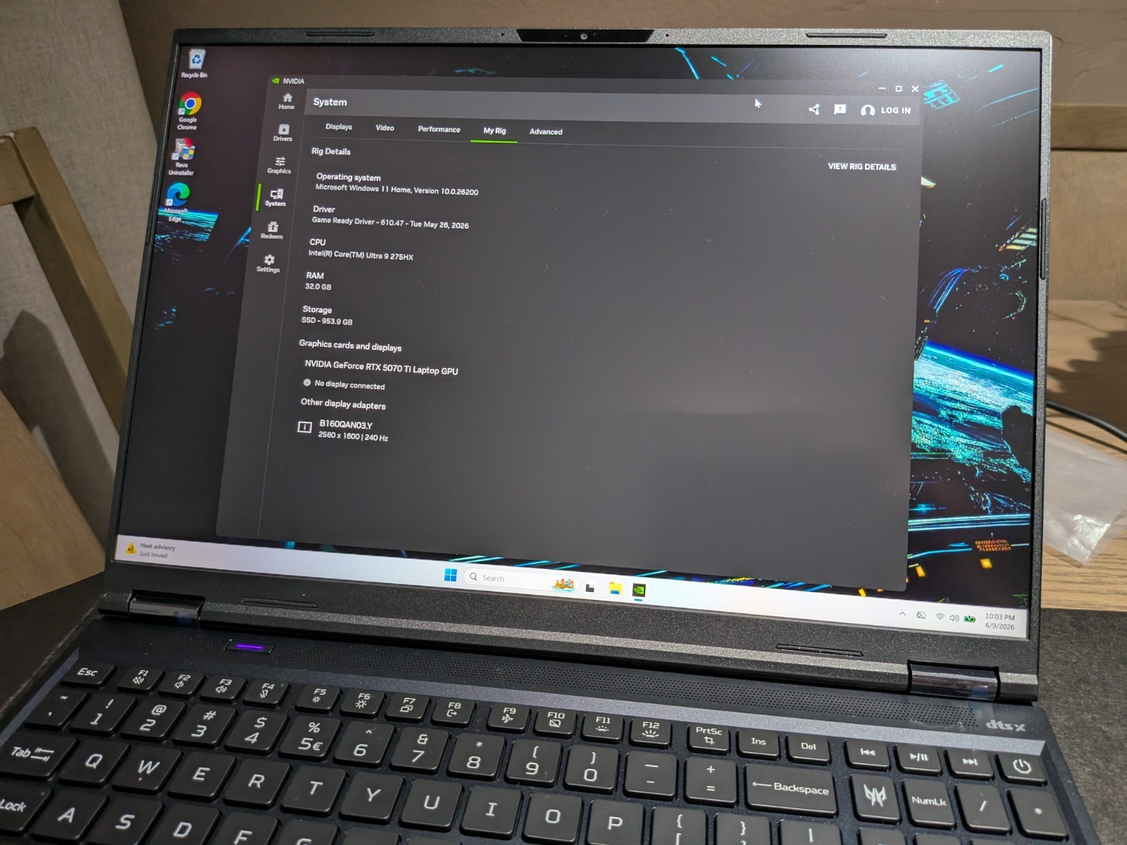 Acer Predator Helios Neo 16 Laptop 16″ WQXGA RTX 5070Ti 32GB 1TB SSD