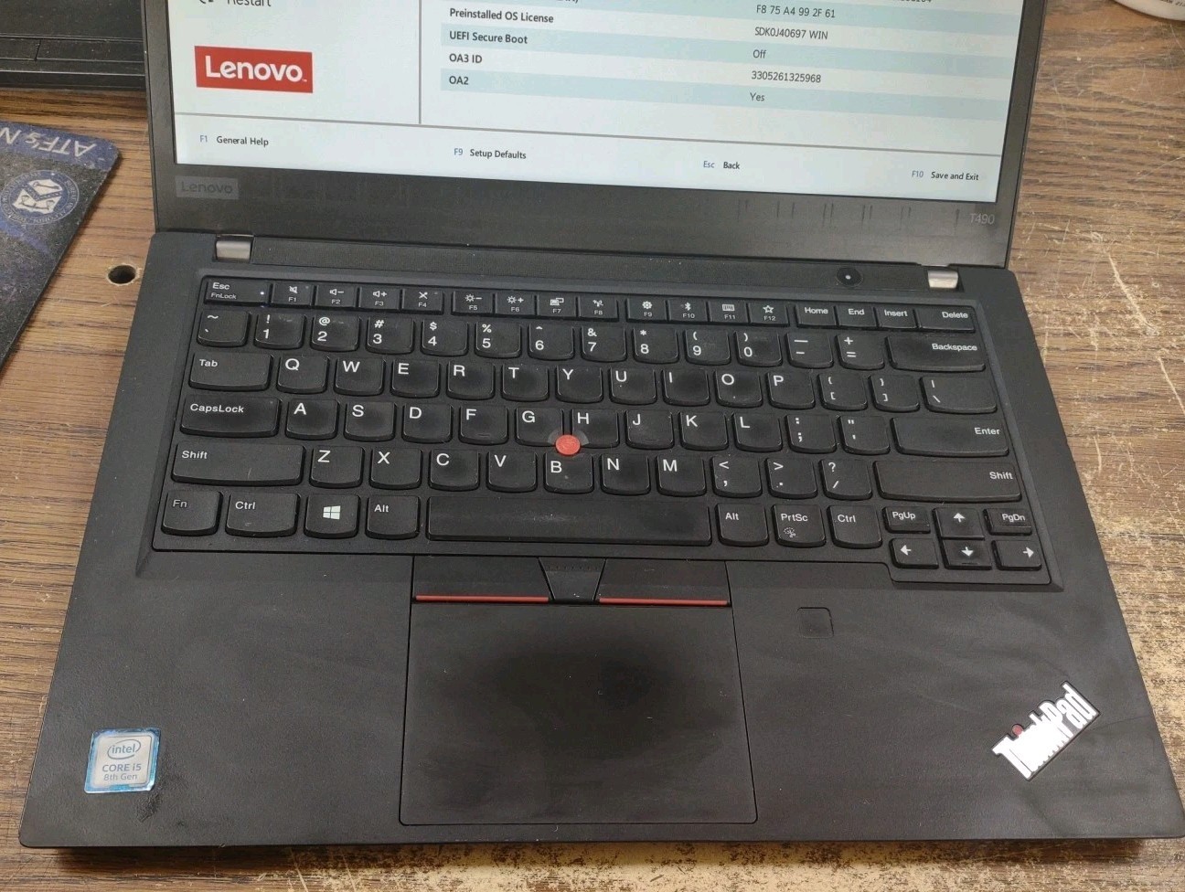 Lenovo ThinkPad T490 14″ W/ i5-8265U 1.6GHz, 8GB, 256GB