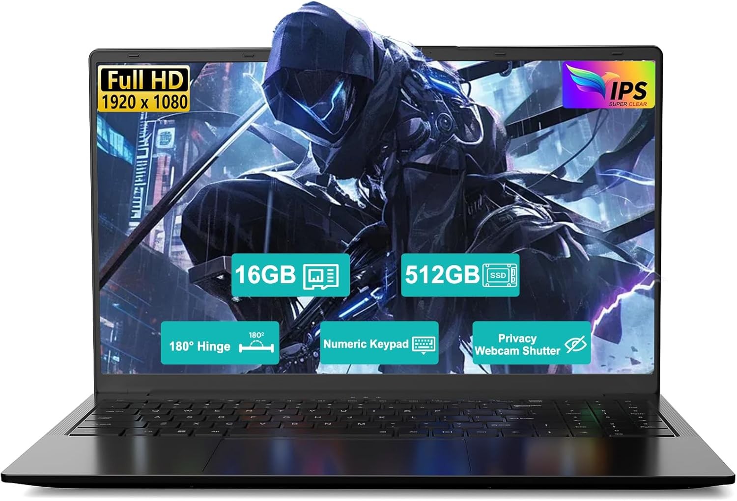 15.6″ FHD-Laptop, AMD Ryzen 5 (Up to 3.7GHz, Beat i5-1135G7), 16GB RAM 512GB SSD
