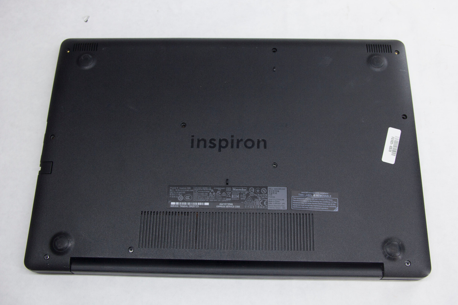 Dell Inspiron 3585 15″ Laptop, Ryzen 3, NO RAM, NO SSD/OS, AS IS FOR PARTS