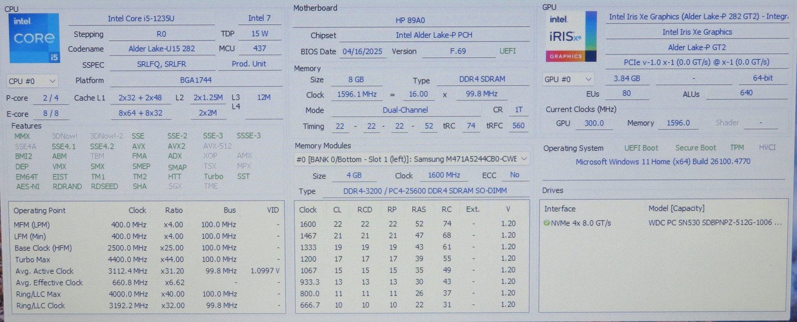 HP 15-dw4725od 15.6in Laptop i5 1235U 1.3GHz 8GB RAM 512GB SSD Windows 11 Home