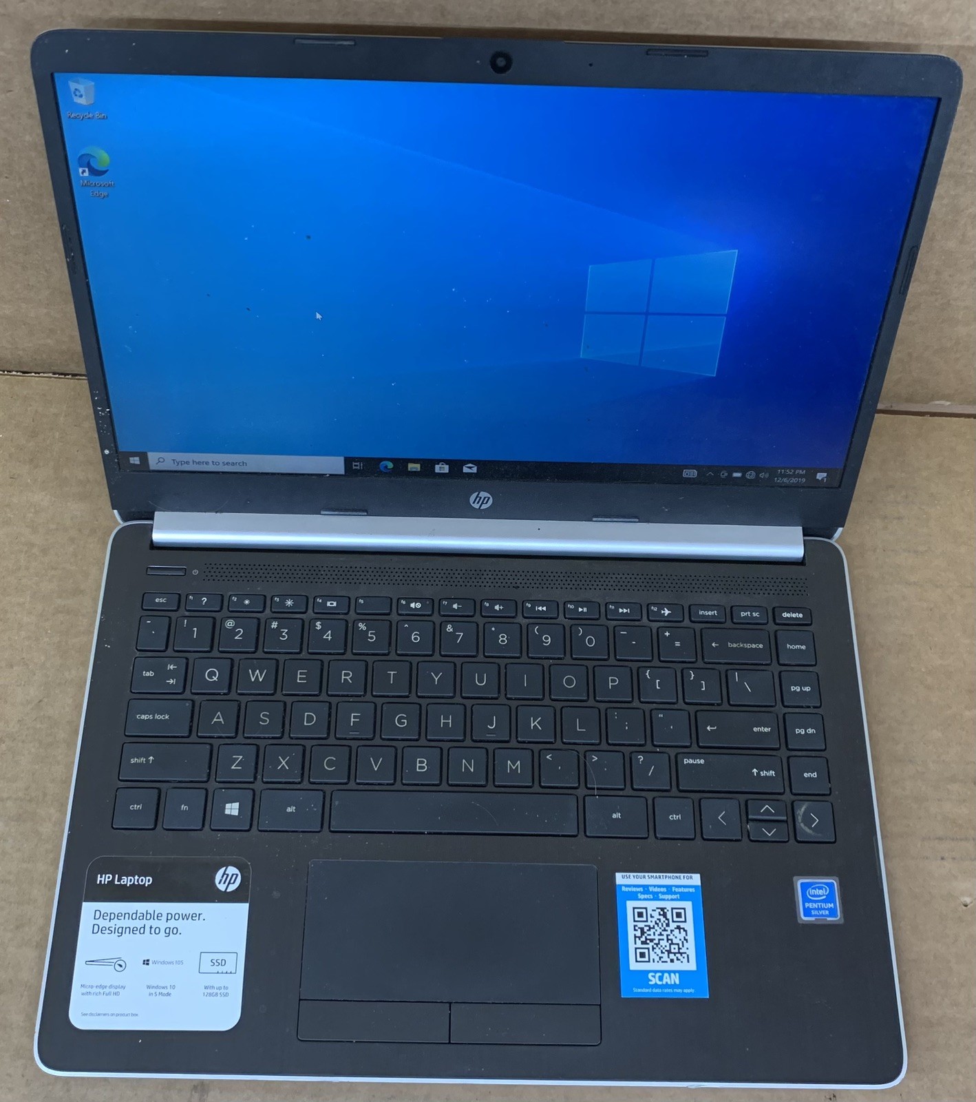 HP 14-df0010nr Intel Pentium Silver N5000@1.10GHz 4GB RAM 128GB SSD WIN 10P