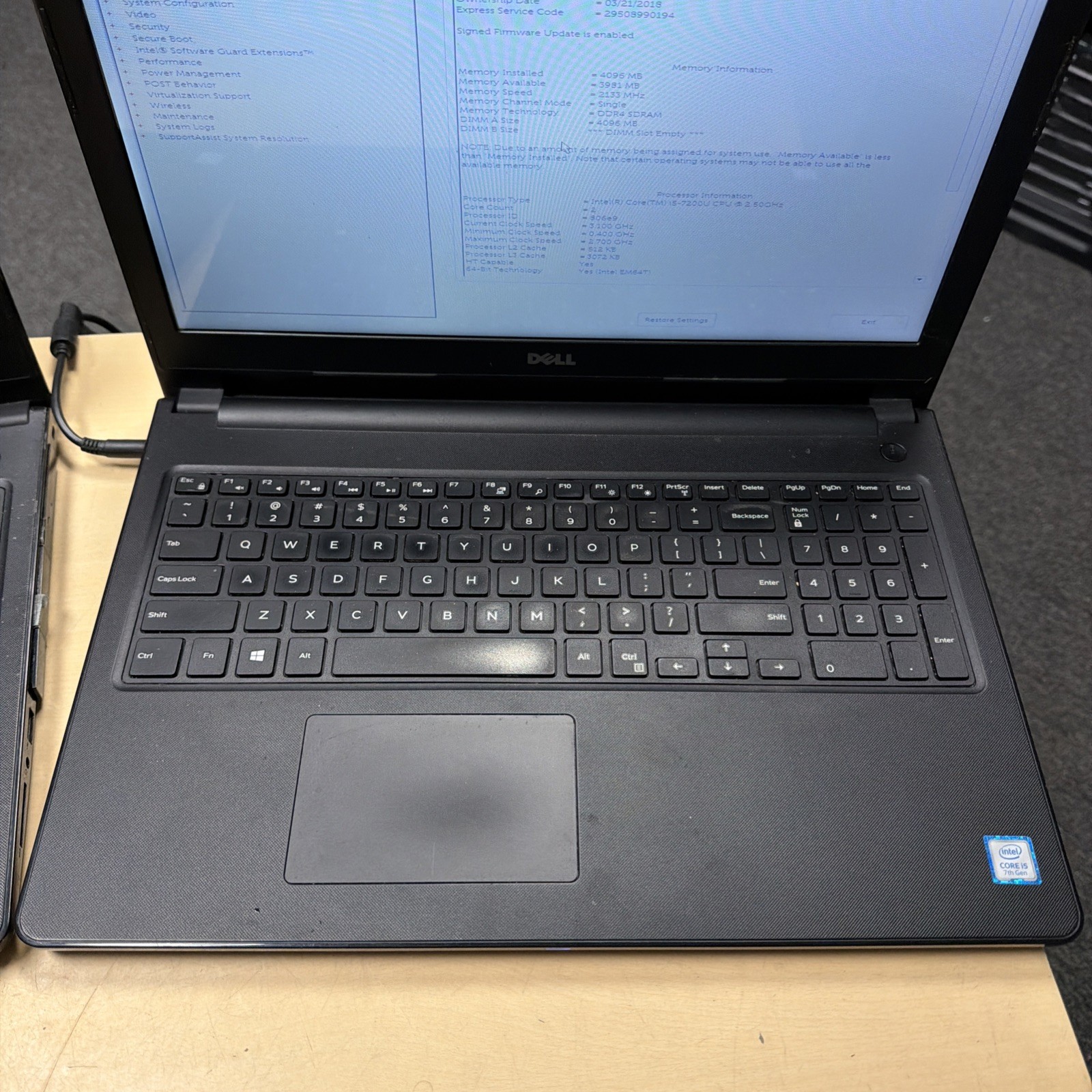 Lot of 2 DELL INSPIRON 15-3567 Laptop INTEL i5-7200U 4GB RAM NO SSD