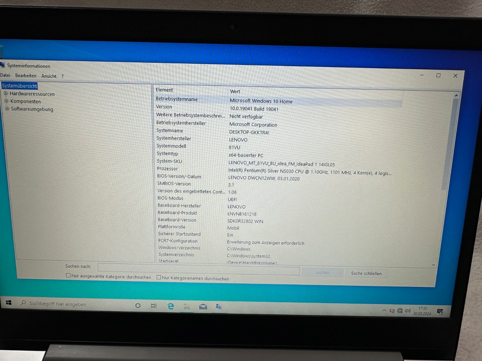 Lenovo Ideapad 14IGL05 – 64GB SSD/4GB RAM Windows 10 Used
