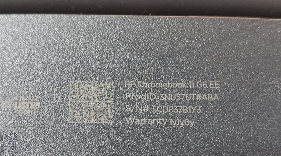 HP Chromebook 11 G6 EE N3350 1.60GHz 4GB RAM 16GB