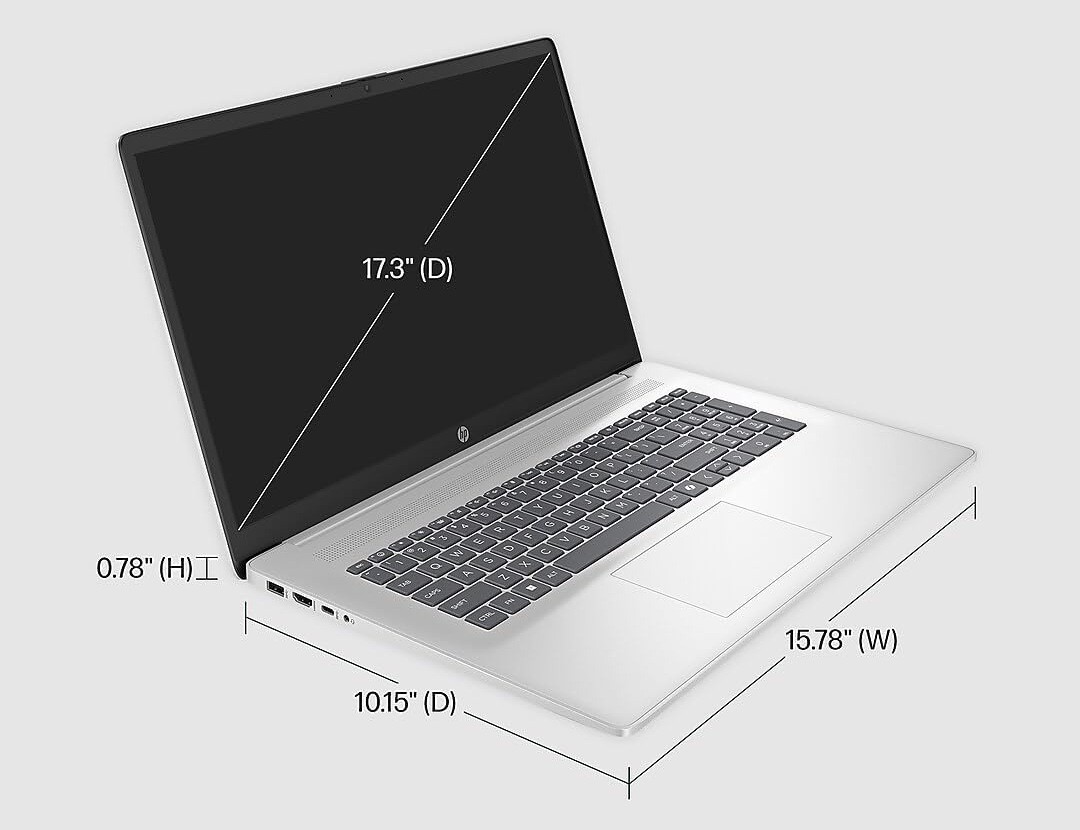 HP 17.3″ FHD Laptop Intel Core i3-N305 8GB RAM 512GB SSD B5RH2UA