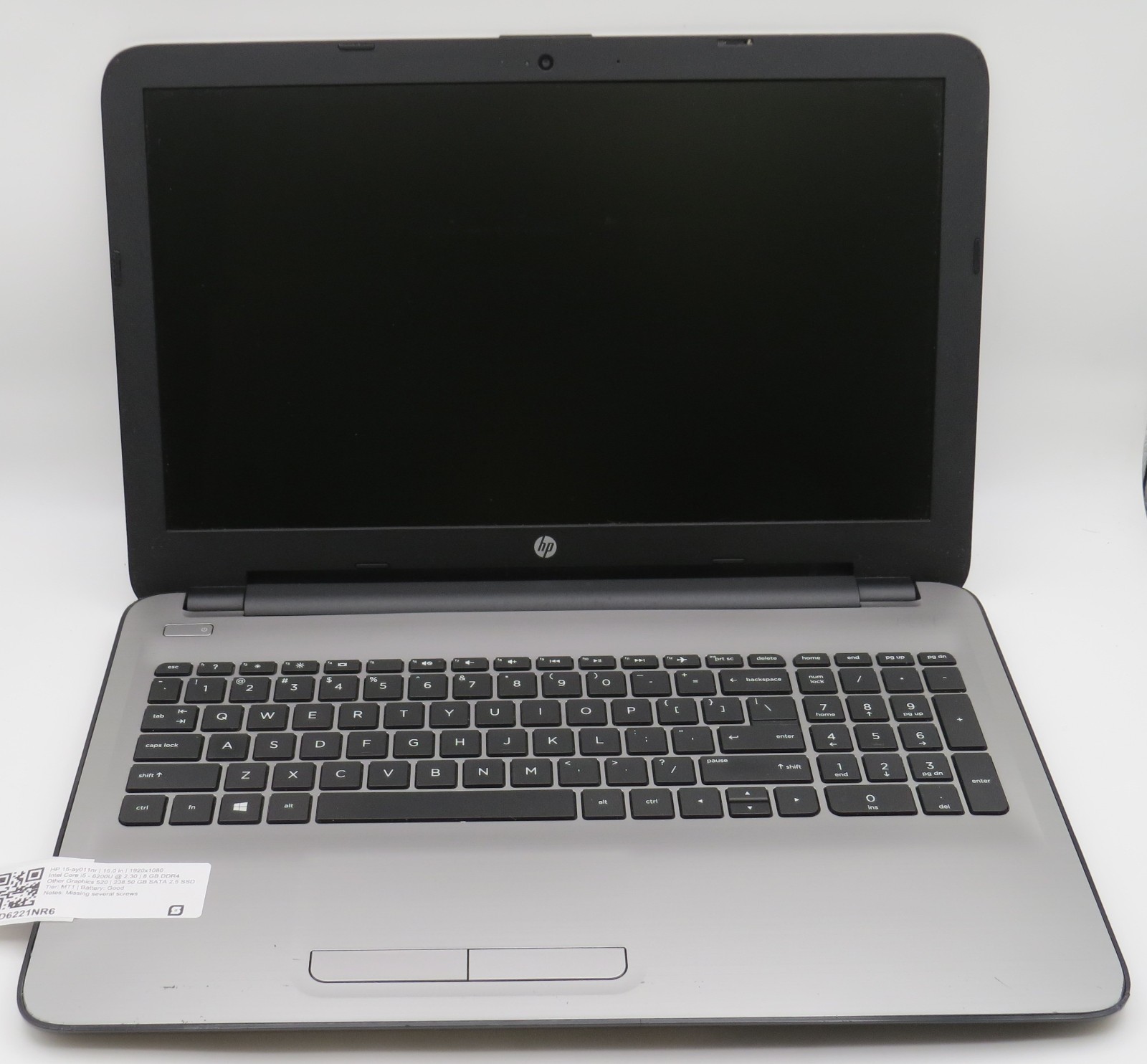 HP 15 ay011nr | i5-6200U @ 2.3GHz | 8GB DDR4 | 238GB 2.5″ SATA SSD | 15″ | No OS