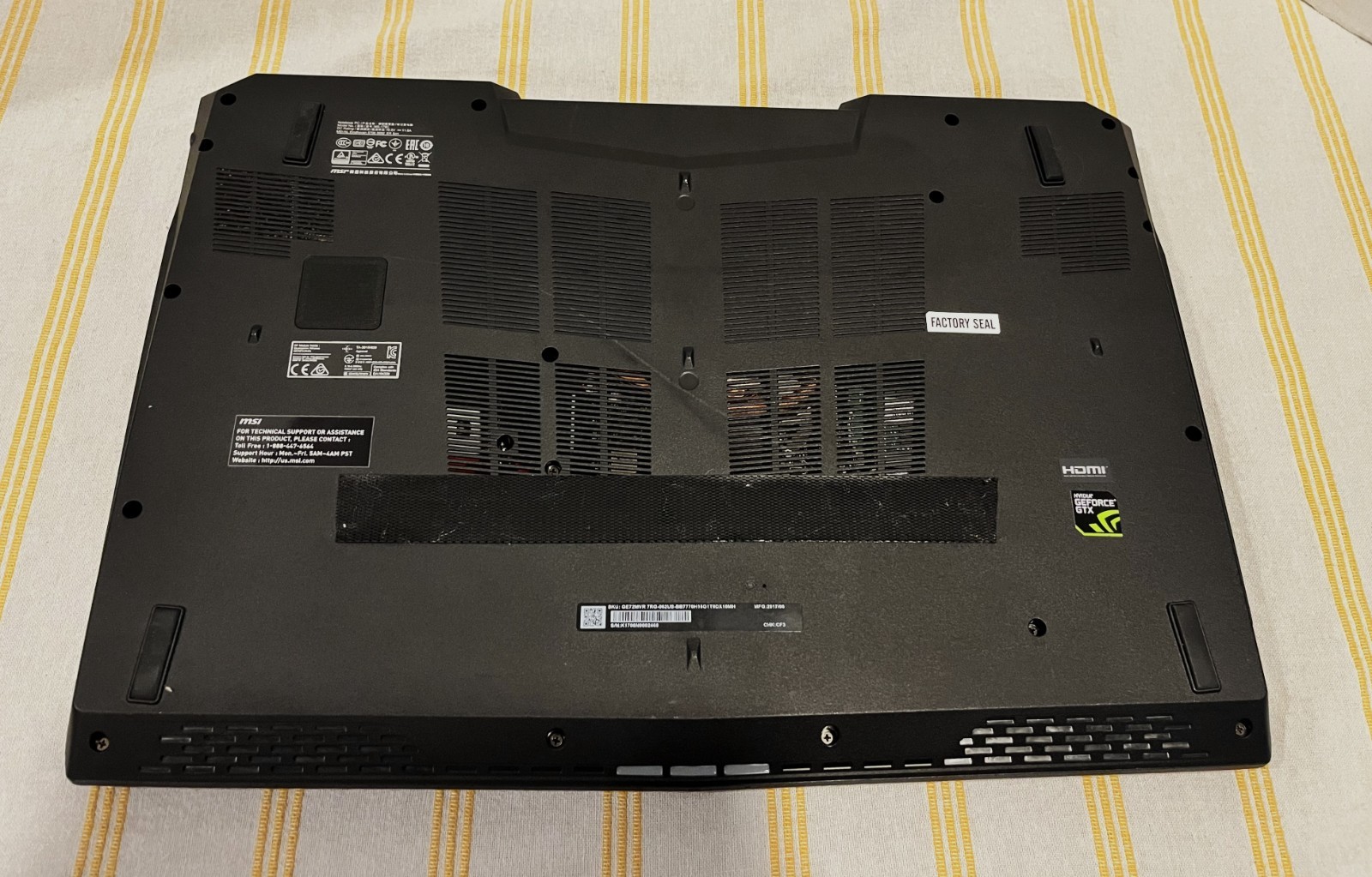 MSI Apache Pro Gaming Laptop GE72MVR 7RG-NVIDIA GTX 1070- Beautiful Condition!