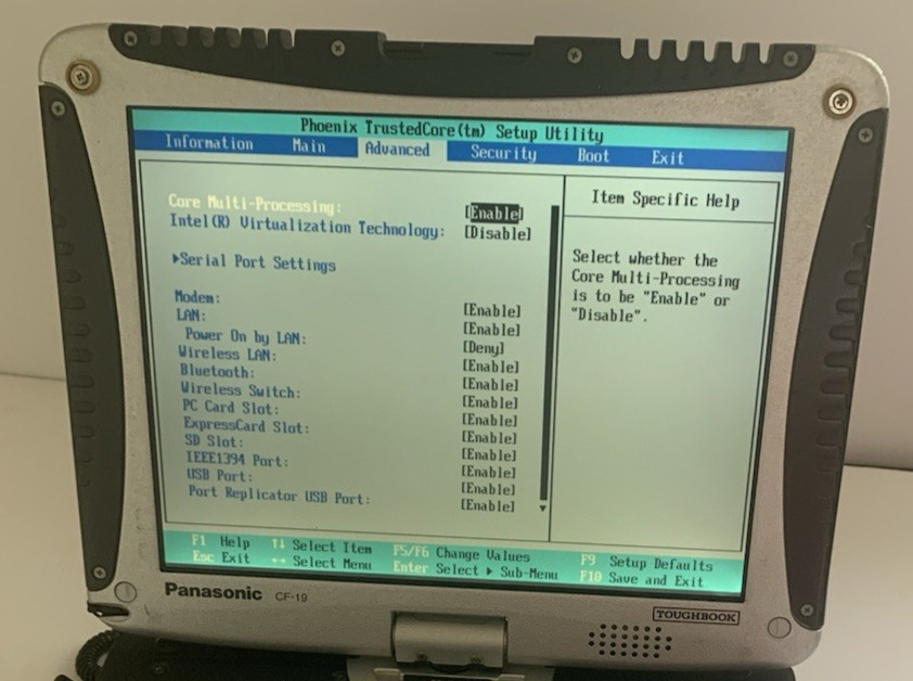 Panasonic Toughbook CF-19 MK2 1.06GH 4gb 80 GB HDD GPS Backlit Rubber Keyboard