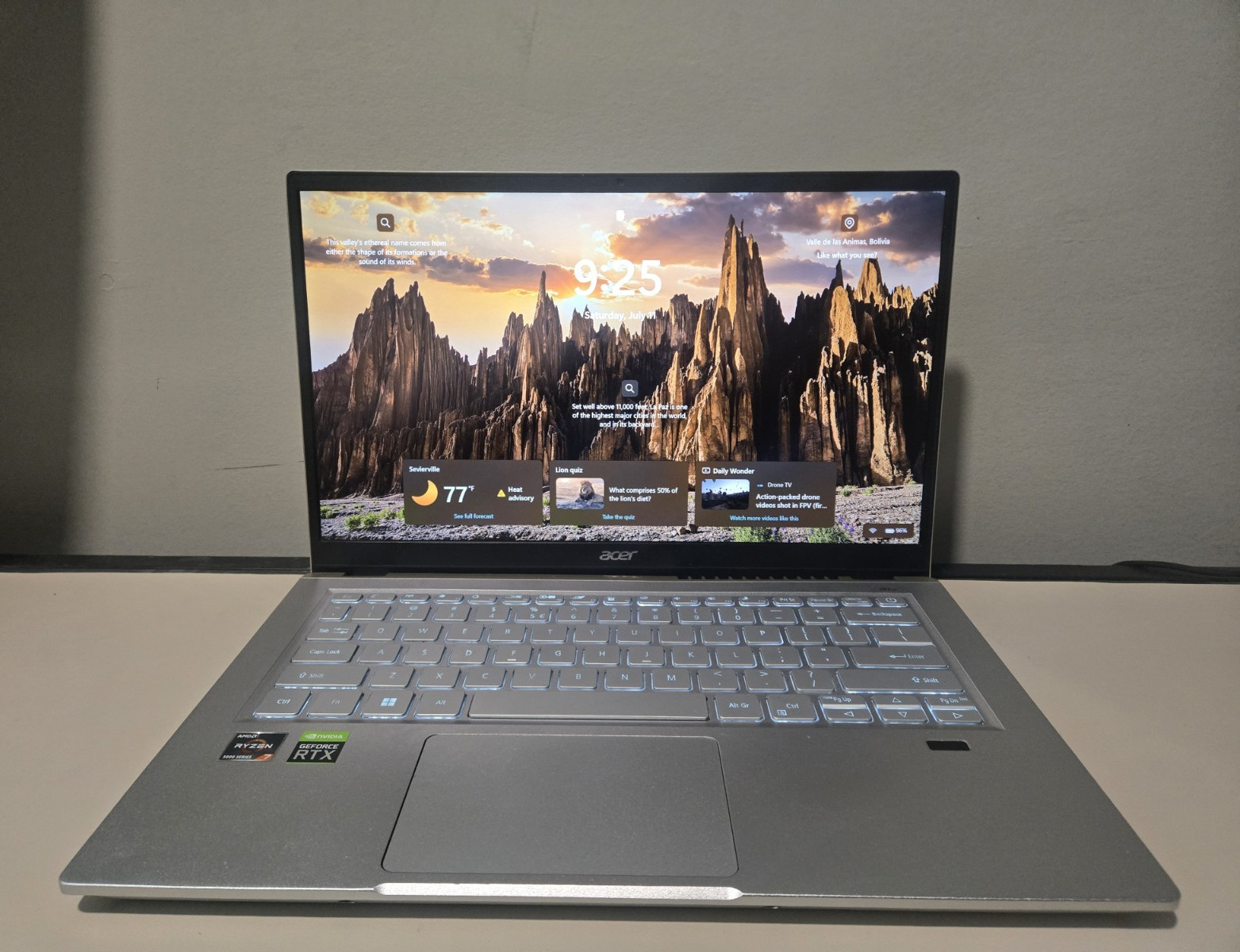 Acer Swift X 14″ Ryzen 16GB 1TB SSD RTX Windows 11 2022 1080p Silver. w/Charger
