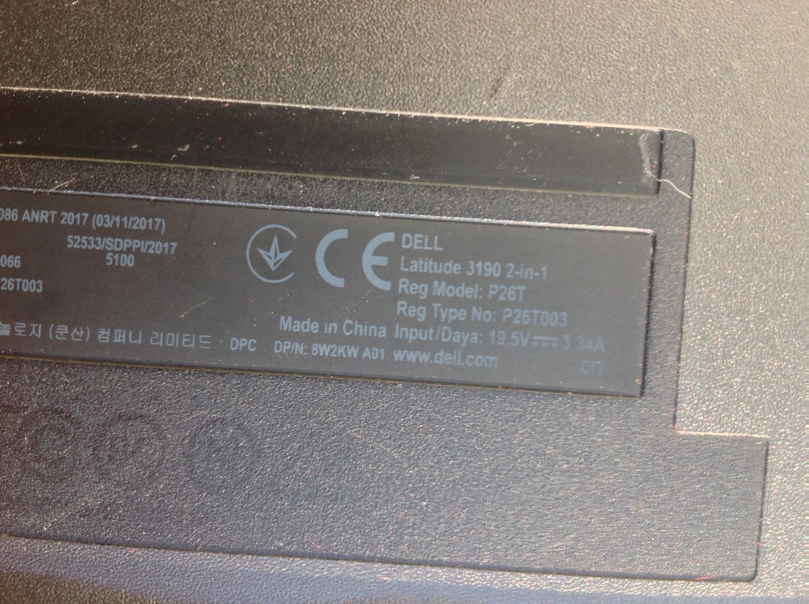 Dell P26T Laptop with Charger for Parts or Fix