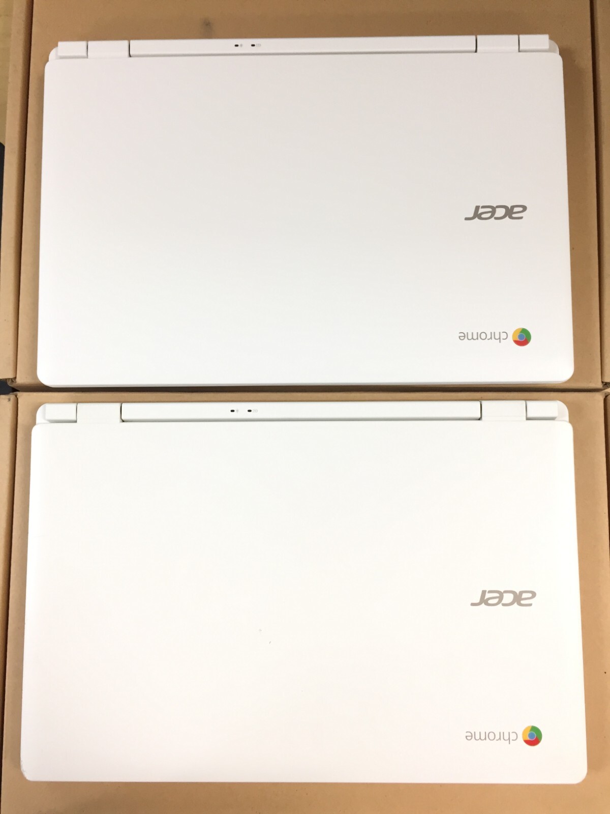 Lot of 2 Acer Chromebook CB3 11.6″/Intel N2840/2GB/16GB eMMC/White *Bad Battery*