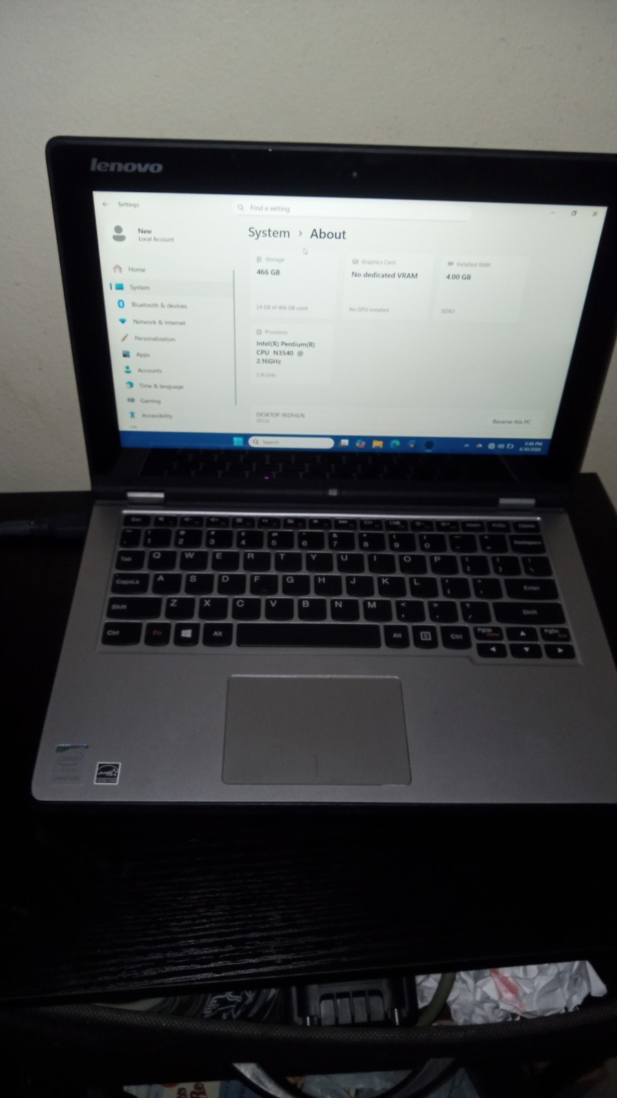 Lenovo N3540@2.16ghz 500gb ssd 4gb ram