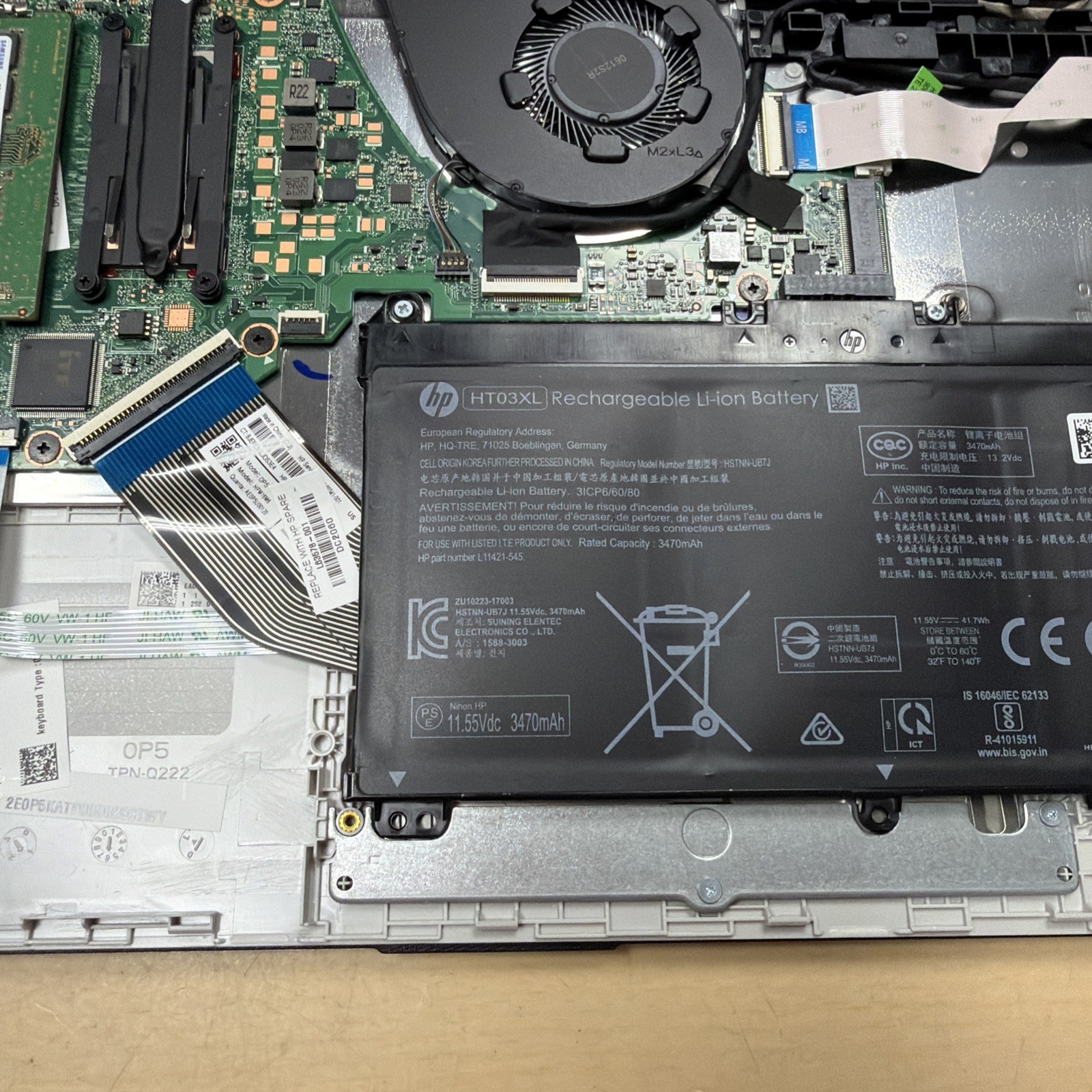 *PARTS HP NOTEBOOK 15-DY1027OD i7-1065G7 @ 1.30 GHz, 8GB RAM, NO HDD/OS