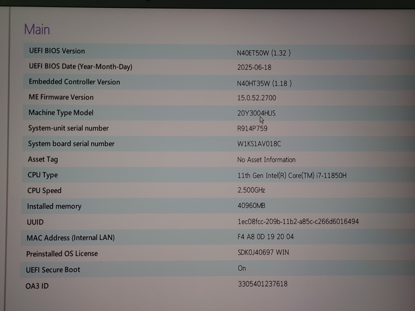 Lenovo ThinkPad P1 Gen 4 16″ WQXGA i7-11850H 40GB RAM 1TB SSD RTX 3070