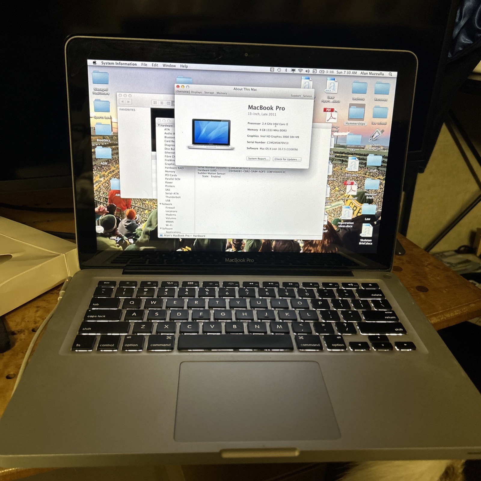MacBook Pro (2011) Core i5 2.3GHz, 4GB RAM, 500GB HDD