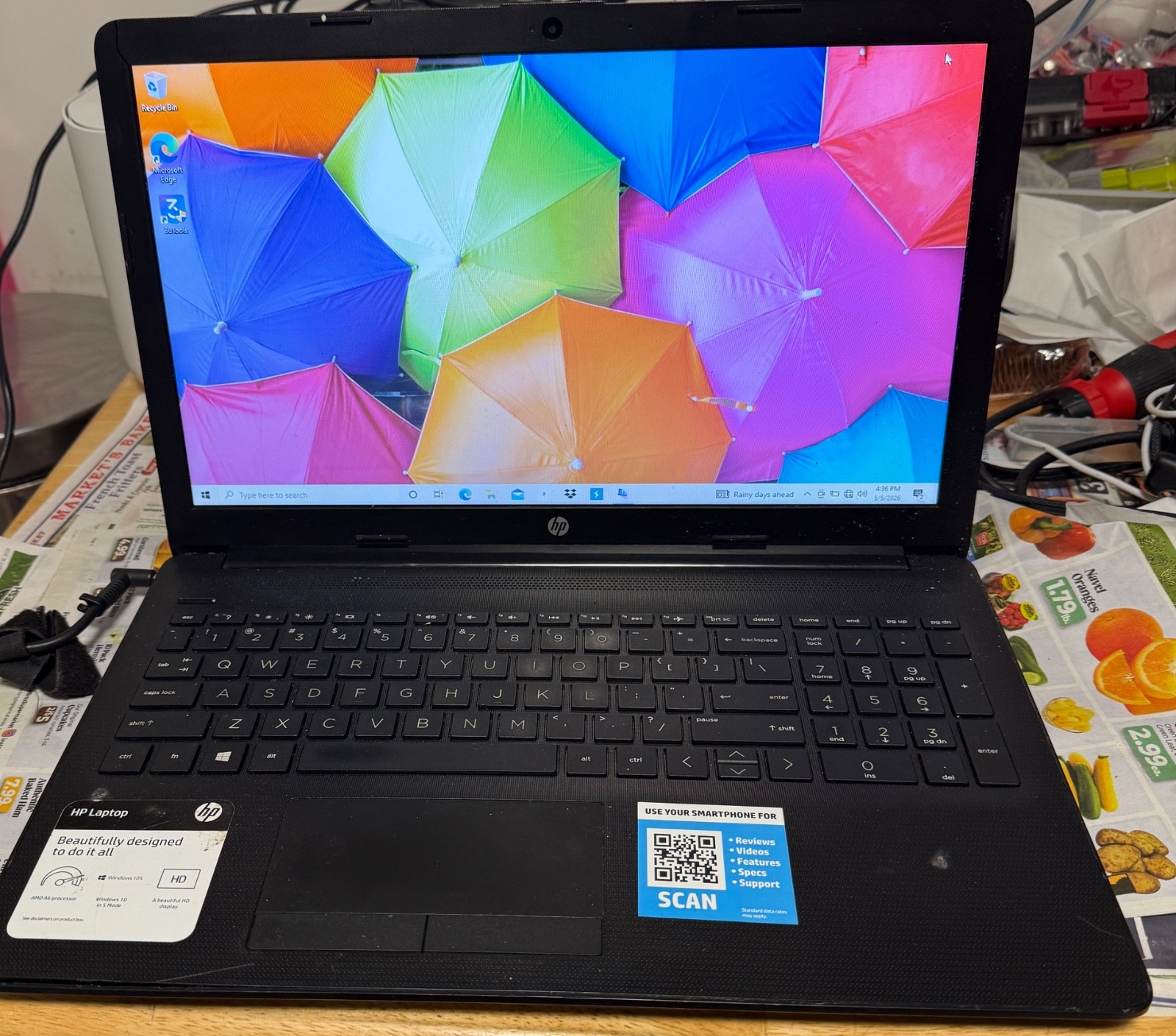 HP-dq05tg79 15″ laptop w 930 gb internal storage