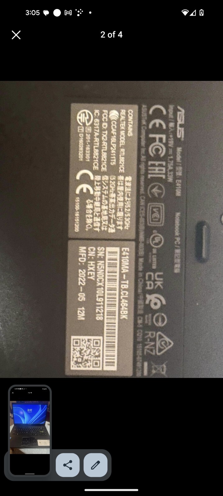 ASUS VivoBook E410MA 14″ (64GB eMMC, Intel Pentium N-Series, 2.80 GHz, 4GB)…