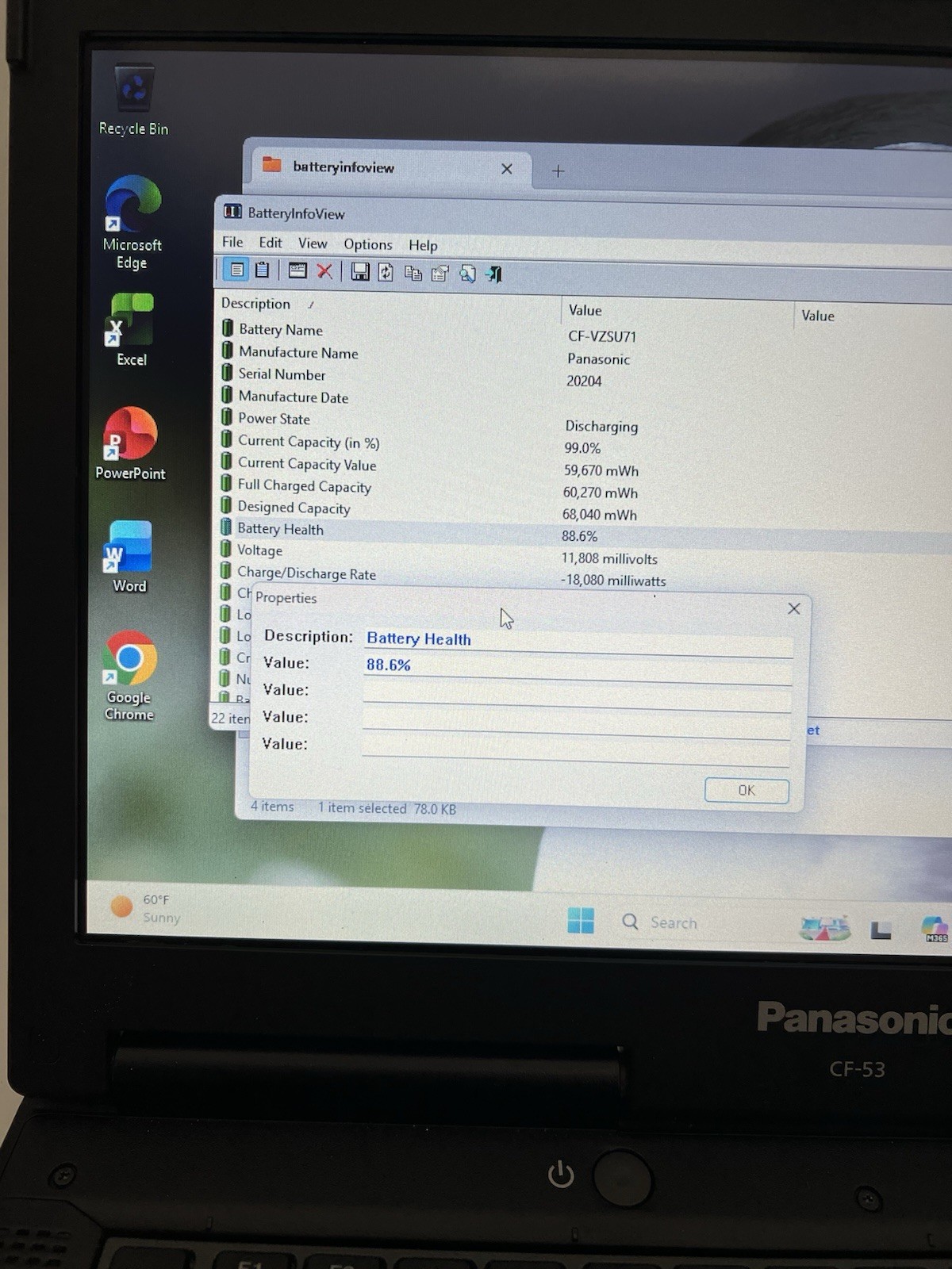 Panasonic Toughbook CF-53 mk4 Core i5-4310u 2.00GHz, 16GB Ram 500GB SSD, W11