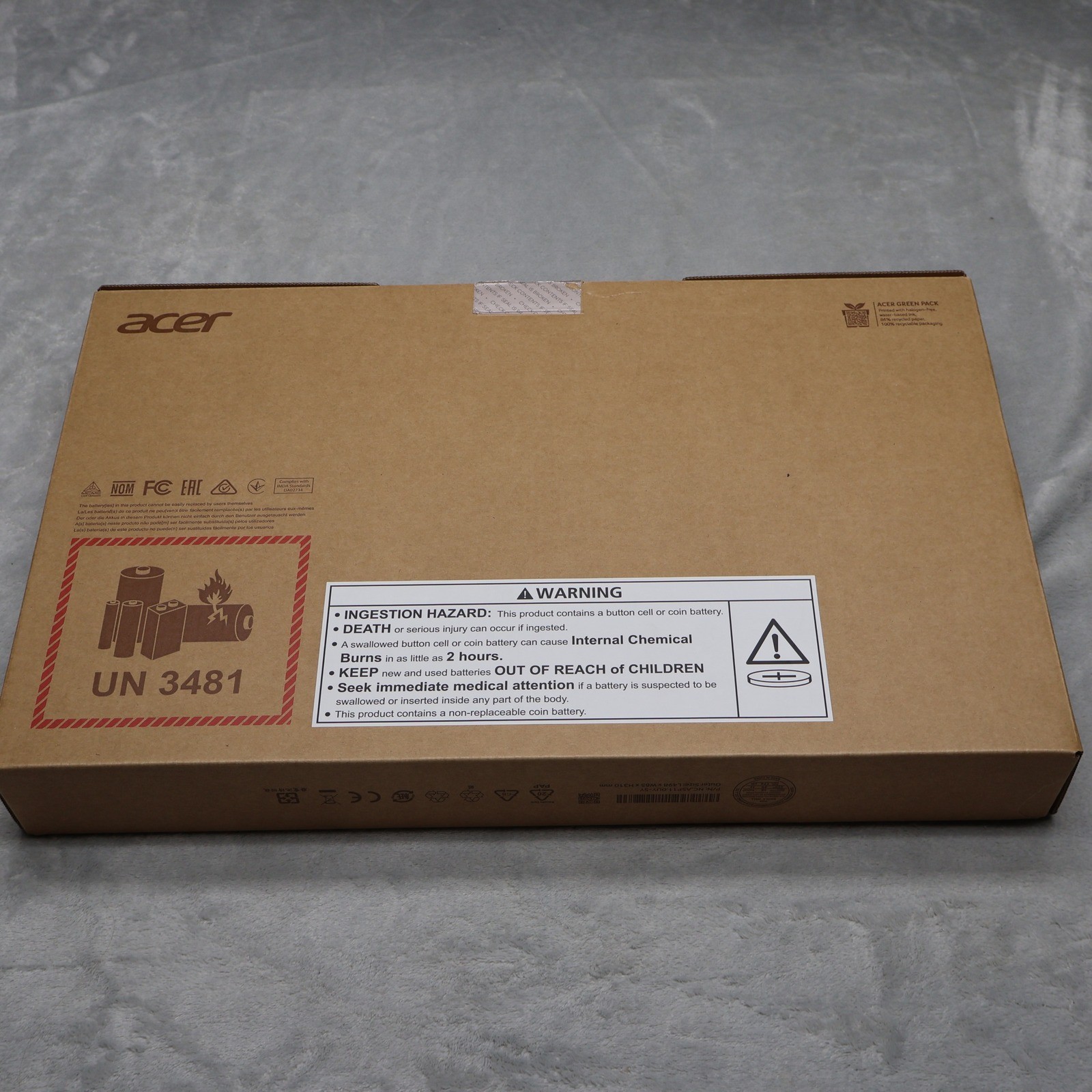 Acer Aspire 3 Retail Box Laptop Structural Supports Setup Guide Box Only