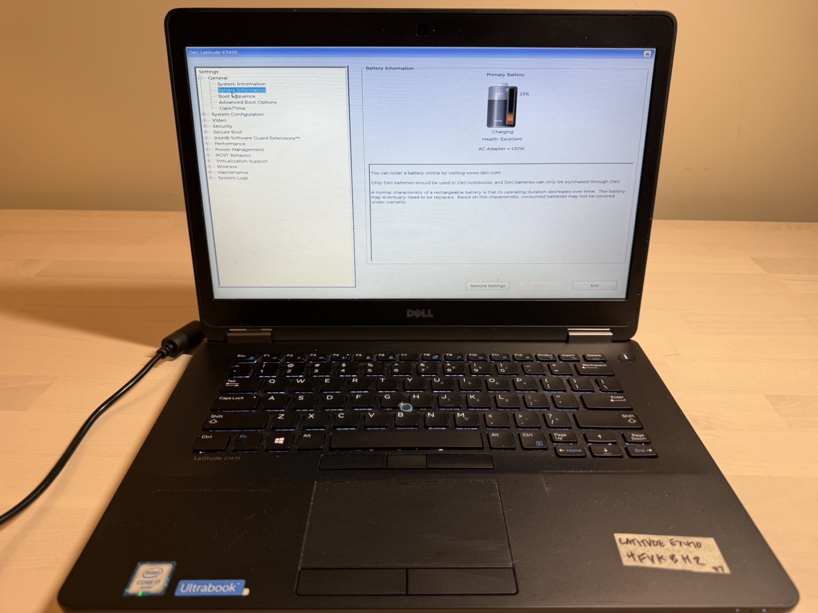 Dell Latitude E7470 Laptop Intel Core i7 6th Gen No HD/OS/AC Adapter