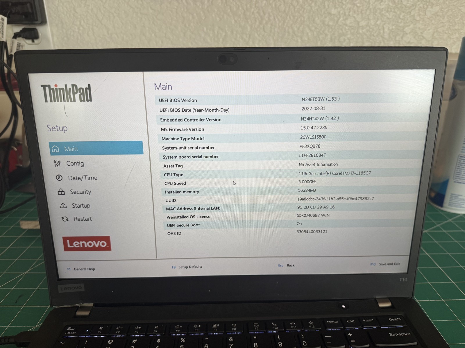 Lenovo ThinkPad T14 Gen 2 14″ i7-1155G7 3.0GHz 16GB RAM (NO SSD,AC,OS) READ