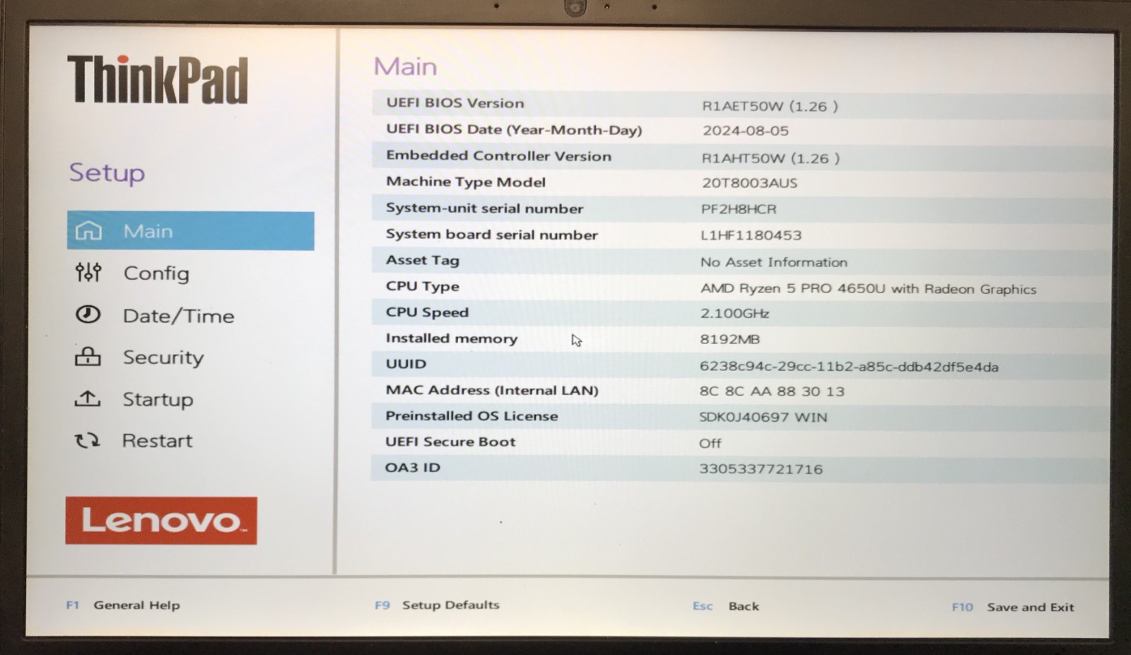 Lenovo ThinkPad E15 Gen 2 15.6″ Laptop Ryzen 5 PRO 4650U 8GBRAM 256GB NVMe As Is