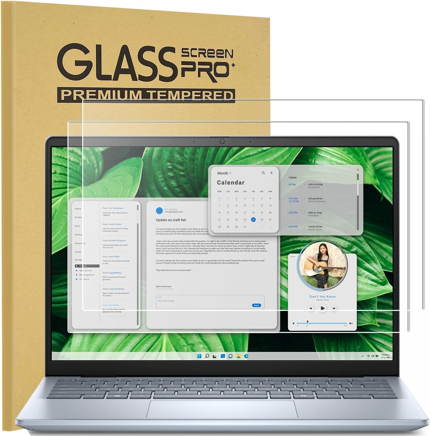 2-Pack 9H Tempered Glass Screen Protector for Dell Pro 14 Plus Laptop, HD-Ultra