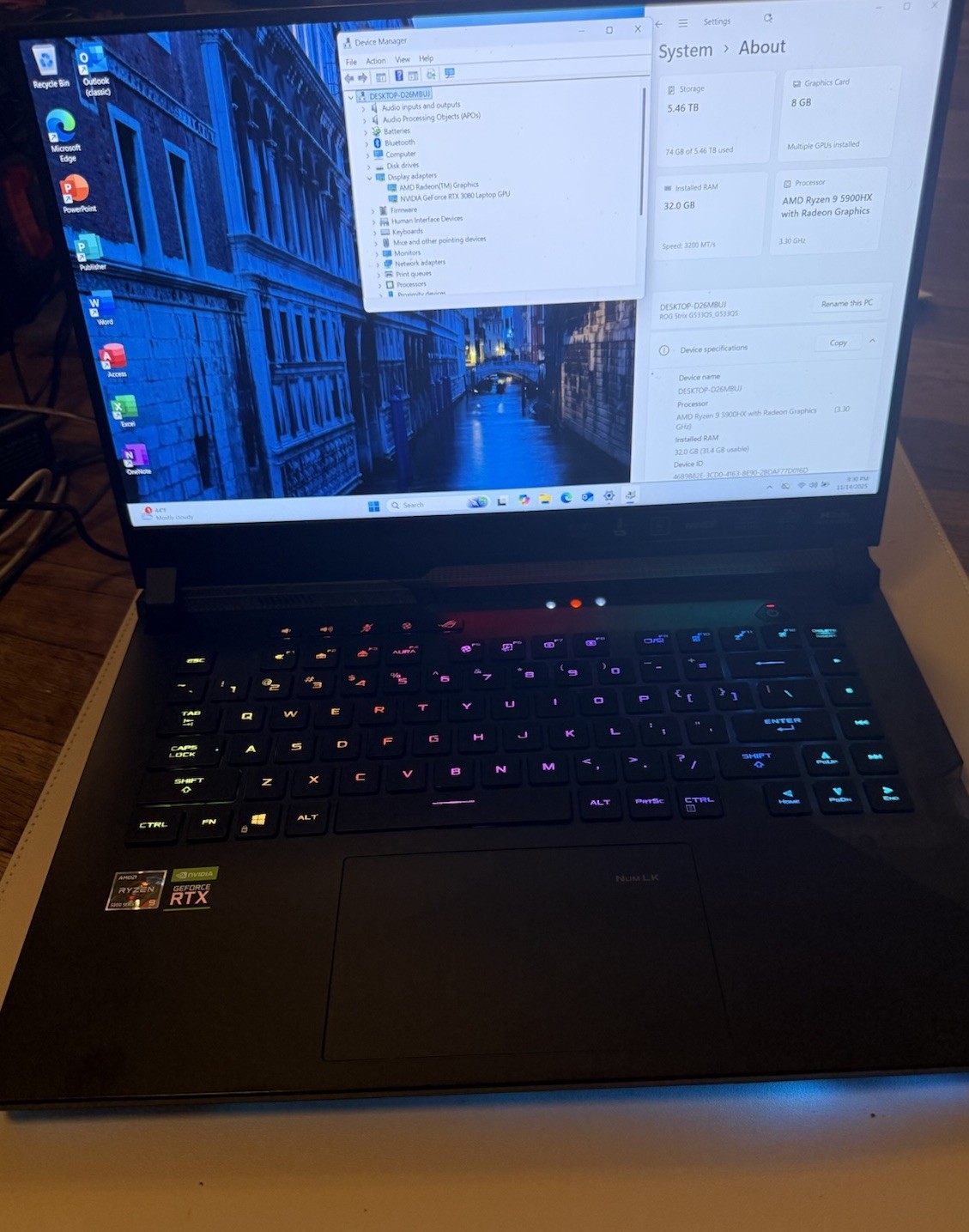 ASUS ROG STRIX SCAR G533QS 15.6” 300hz, 6TB SSD, RTX 3080, Ryzen 9, 32gb Ram,