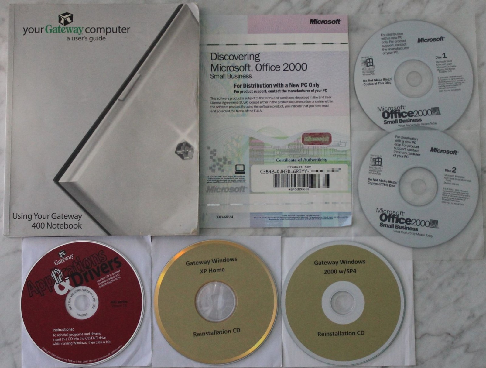 Gateway Windows 2000 Laptop,40GB HD, 512MB RAM,CDRW/DVD,Charge,Restore CDs,Book