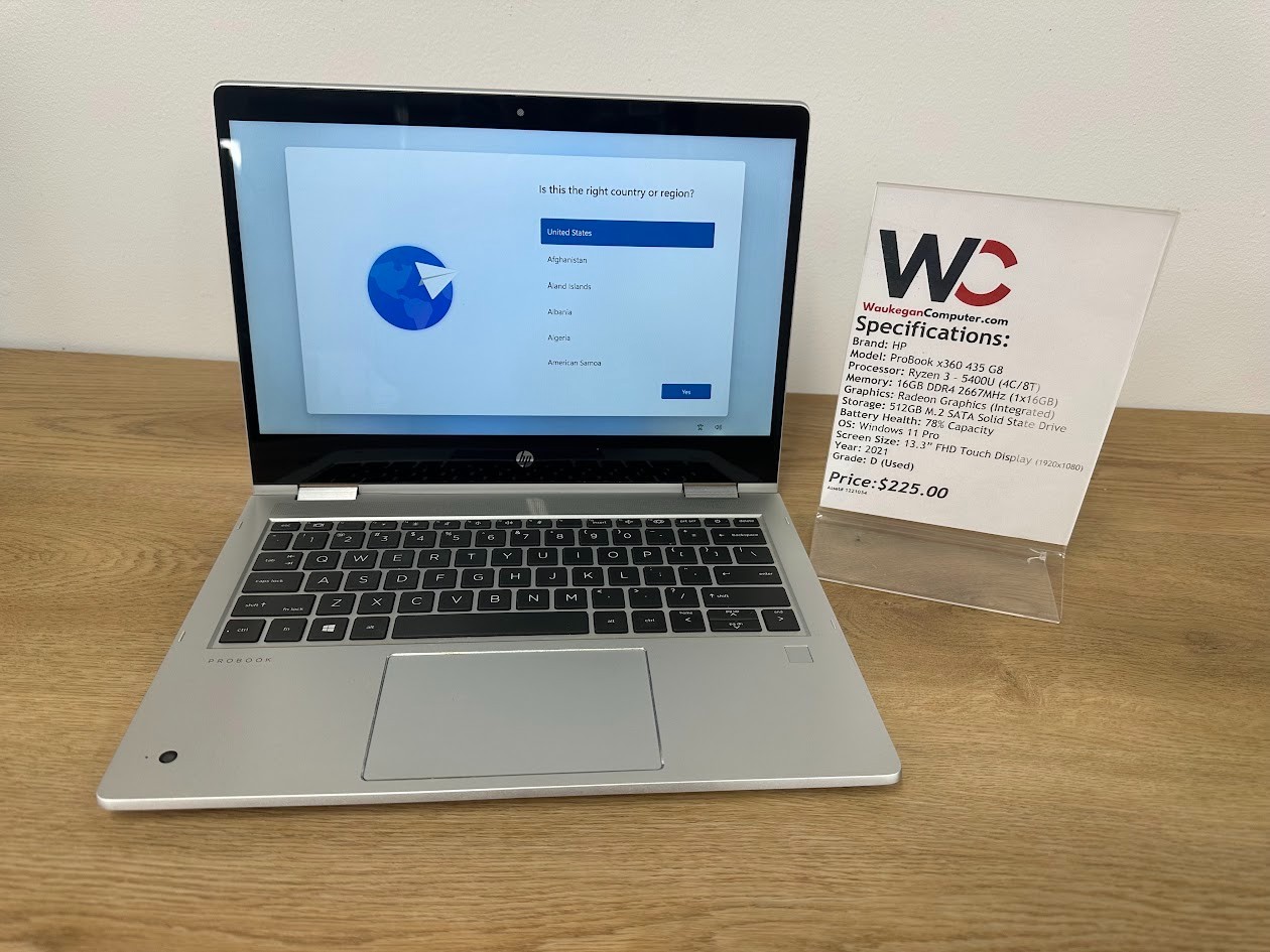 HP ProBook x360 435 G8 Ryzen 3 5400U, 16GB DDR4, Radeon Graphics, 512GB SSD 2021