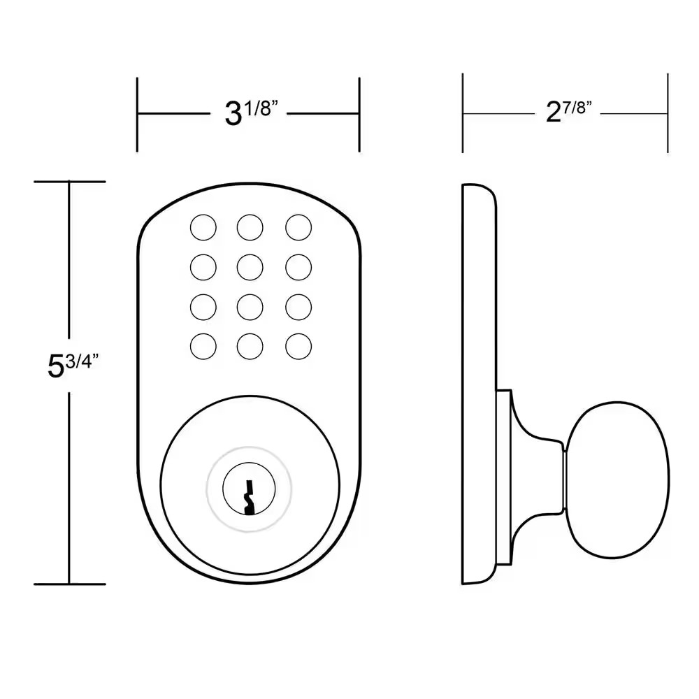 Brass Touch Pad Electronic Entry Door Knob