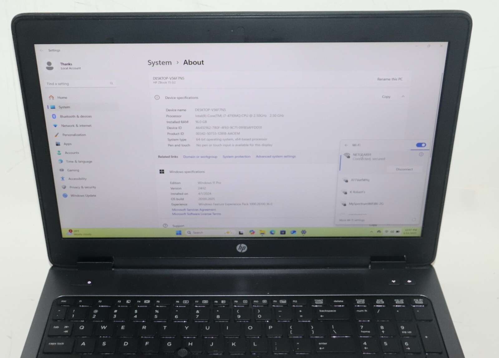 HP ZBOOK 15 Workstation|Intel core i7@2.50GHz|16GB RAM|512 SSD|WIN11|Nvidia