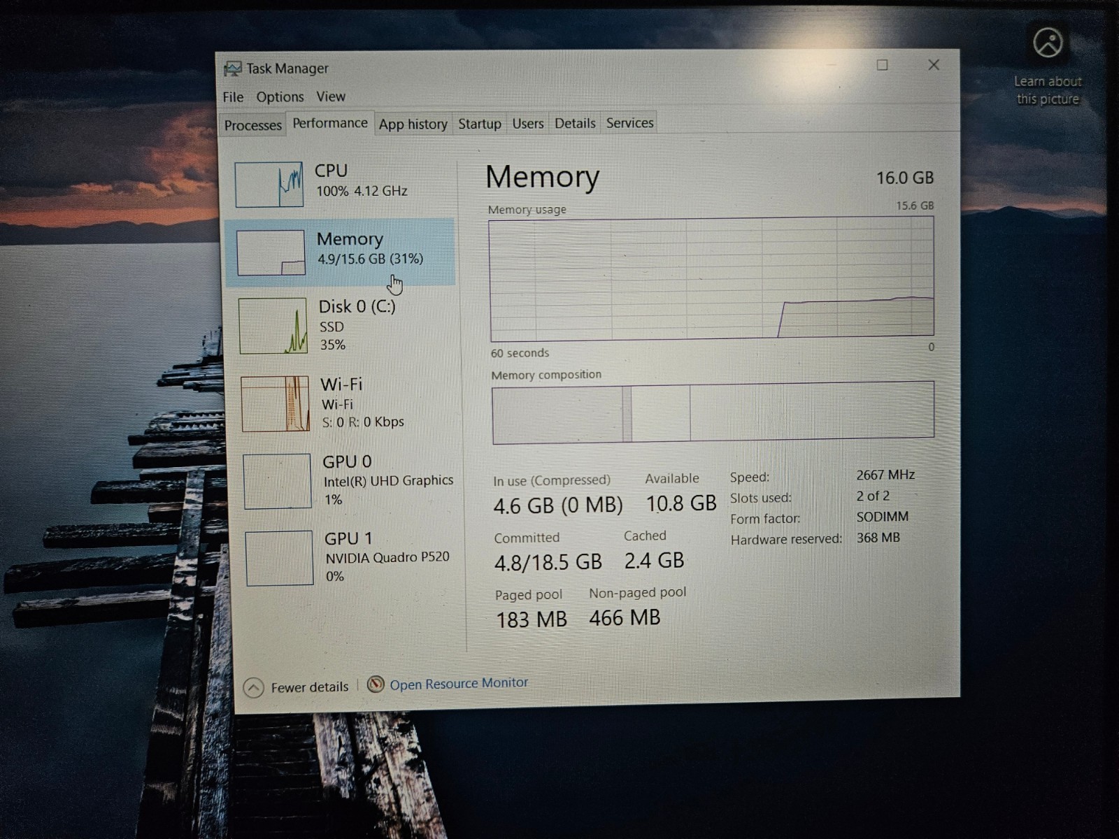 Dell Precision 3550 Intel i7-10510U DDR4 16GB 512GB Nvme SSD NVIDIA P520