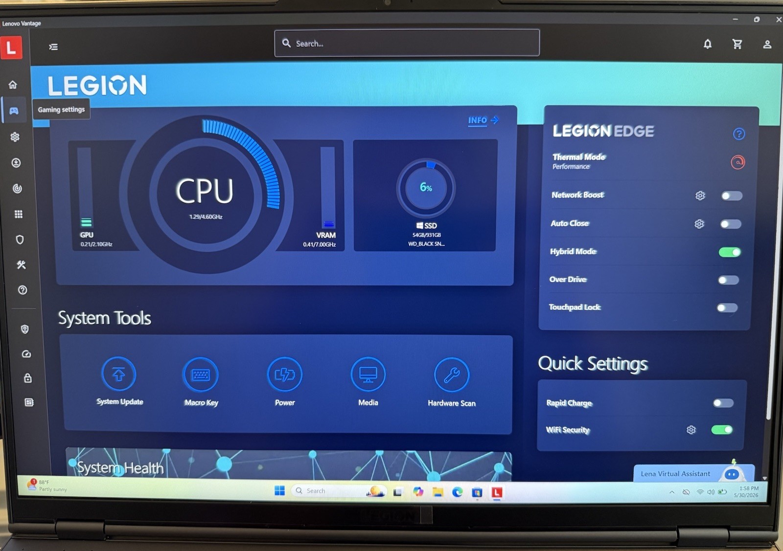 LENOVO Legion 7 16ITHg6 (82K6) Gaming Laptop i7-11800H RTX 3080 32GB RAM