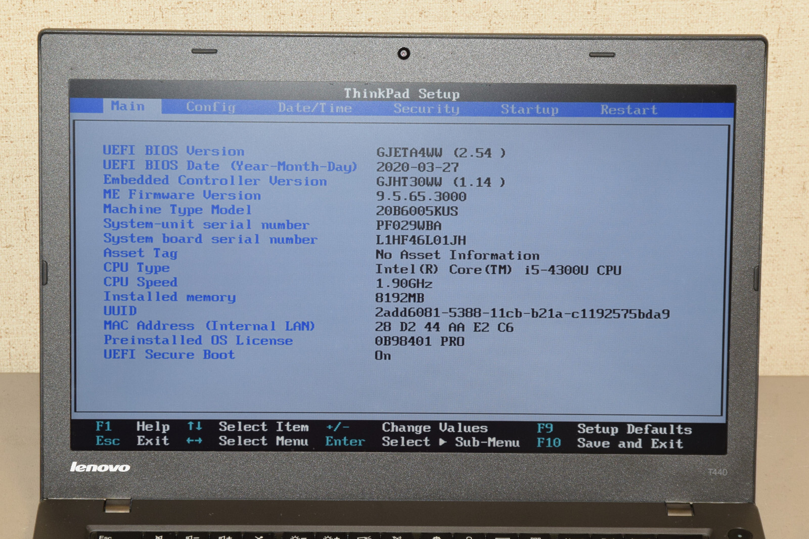 Lenovo Thinkpad T440 14″ Laptop Intel i5-4300U 1.9GHz Dual Core 8GB 240GB Webcam
