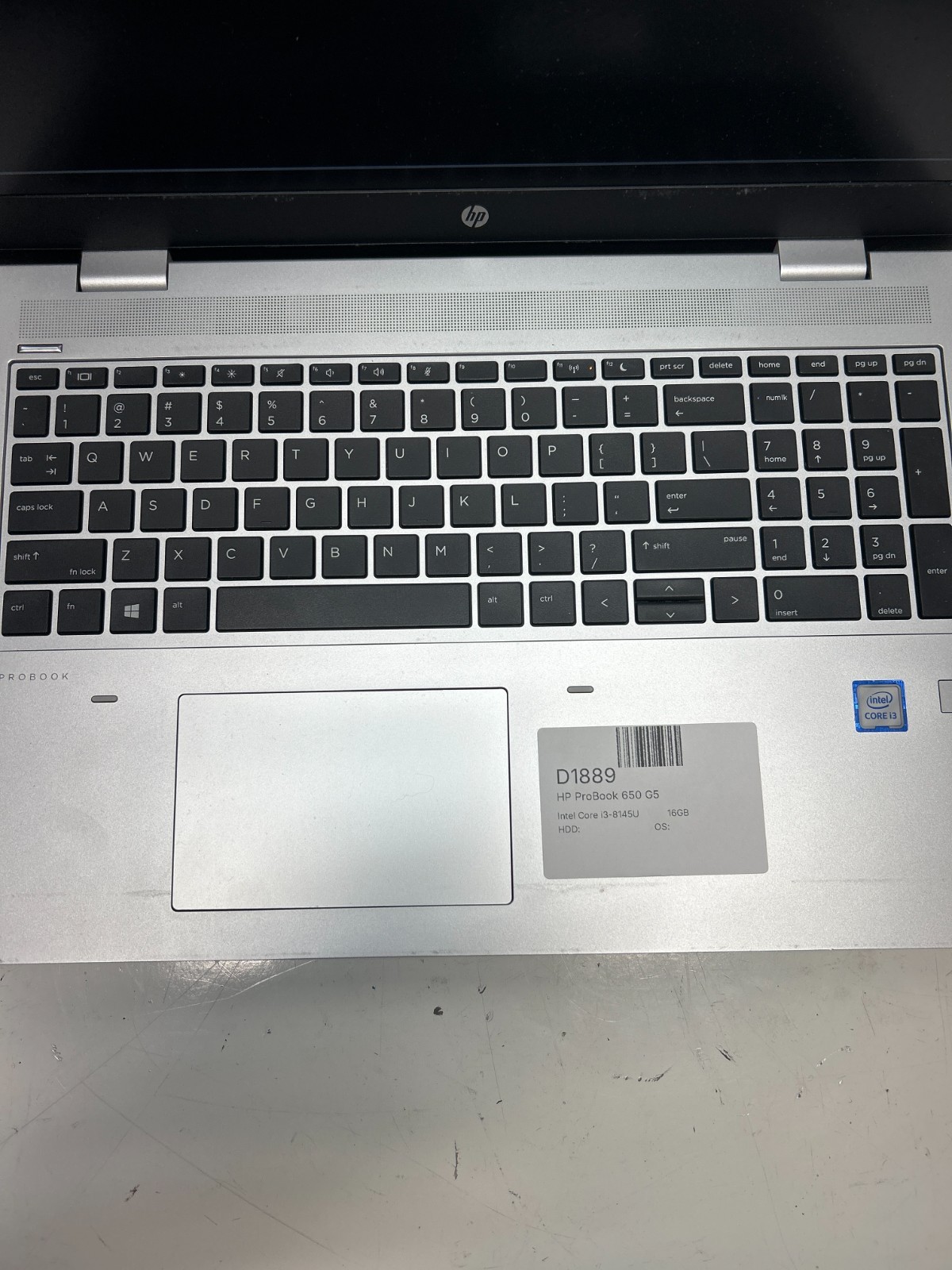 HP ProBook 650 G5 Intel Core i3-8145U 16GB NO HDD