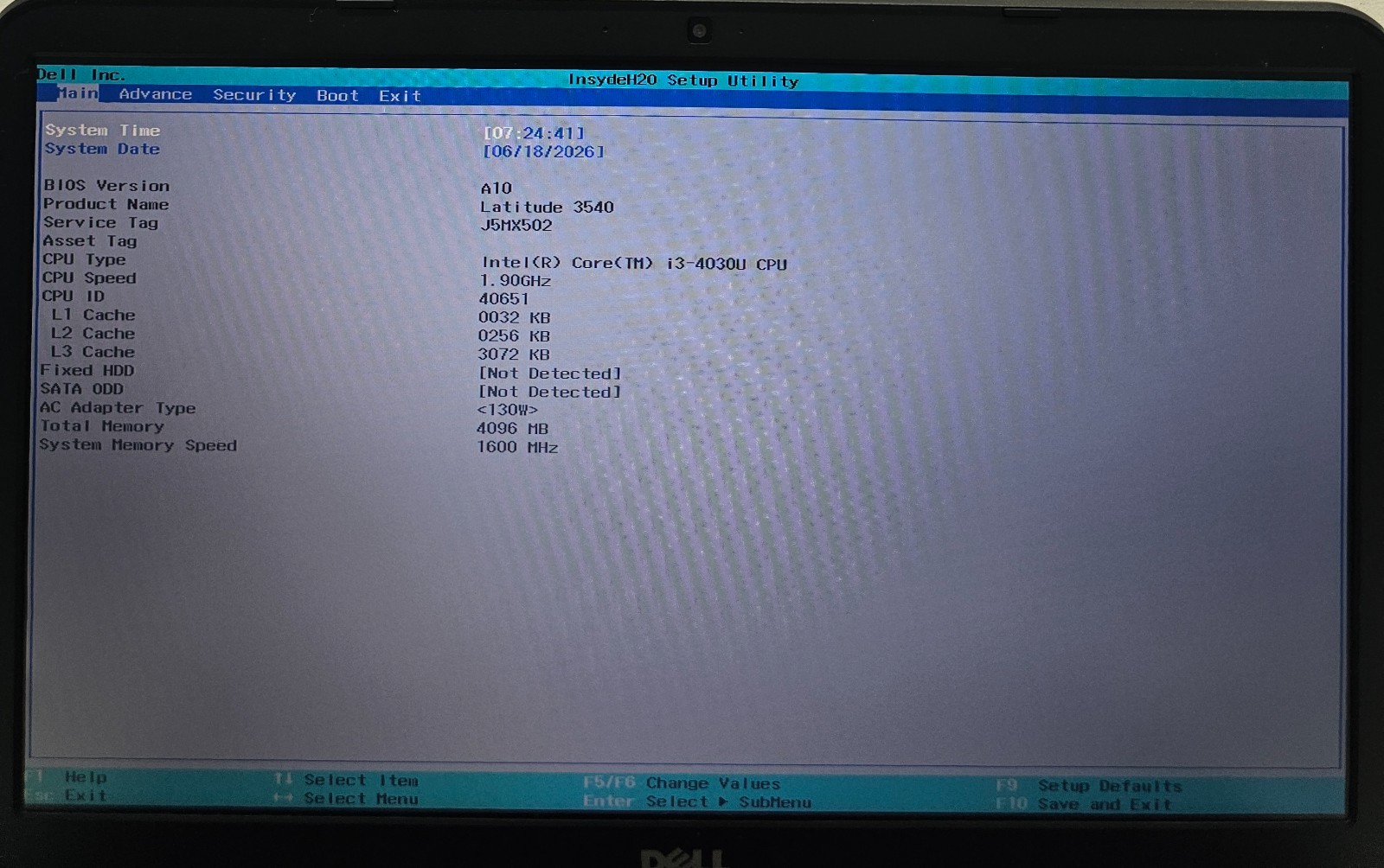 Dell Latitude 3540 15.6″ Laptop Intel Core i3-4030U 4GB Ram NO HD/OS (FL)