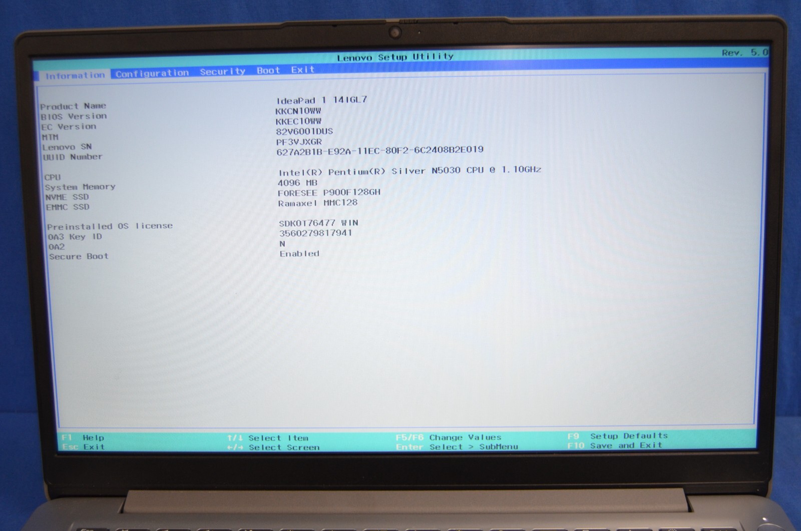 Lenovo IdeaPad 1 14IGL7 14″ Pentium Silver N5030 4GB Ram 128 GB eMMC