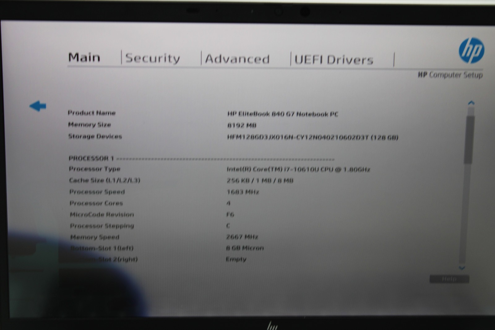 HP EliteBook 840 G7 _ i7-10610U _ 8GB RAM _ 128GB SSD _ No OS *READ