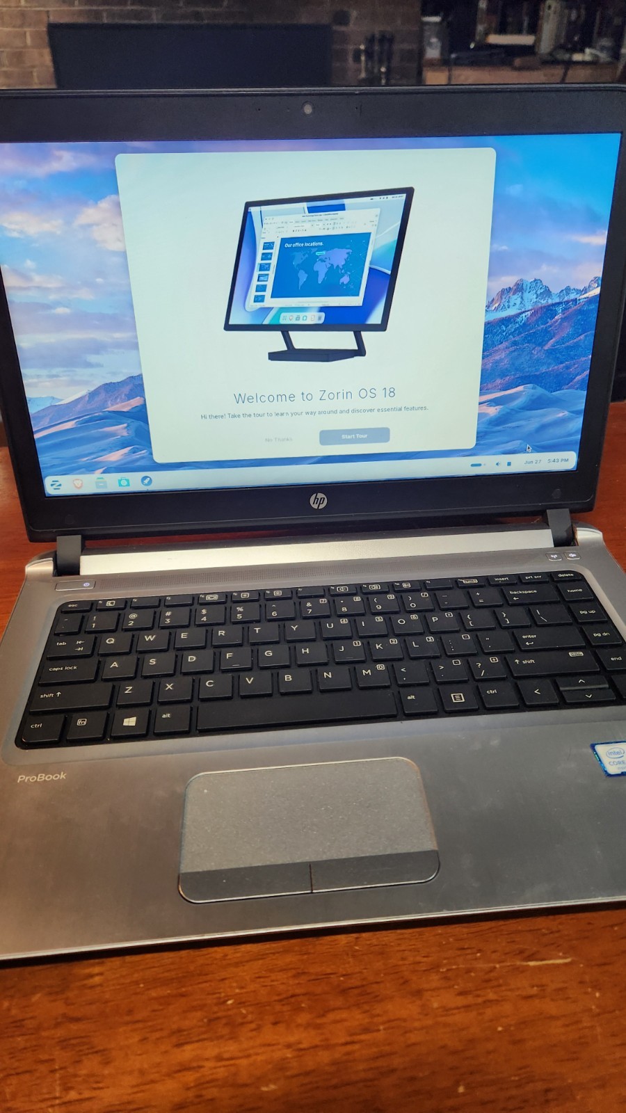 HP Probook 440 G3 16gb ram, Zorin OS 18 installed (Reset)